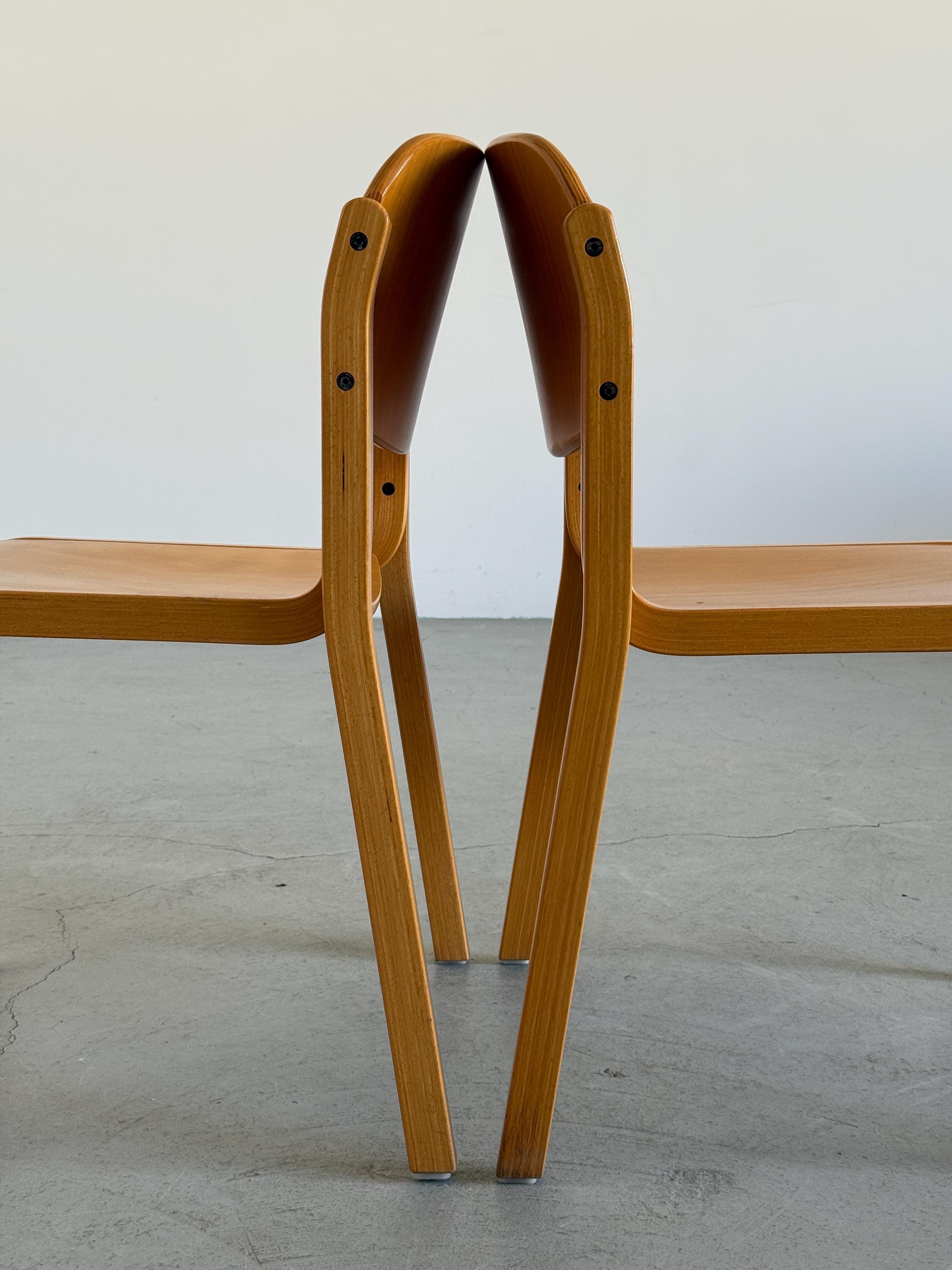 Elegant Lacquered Bentwood Stacking Chairs
