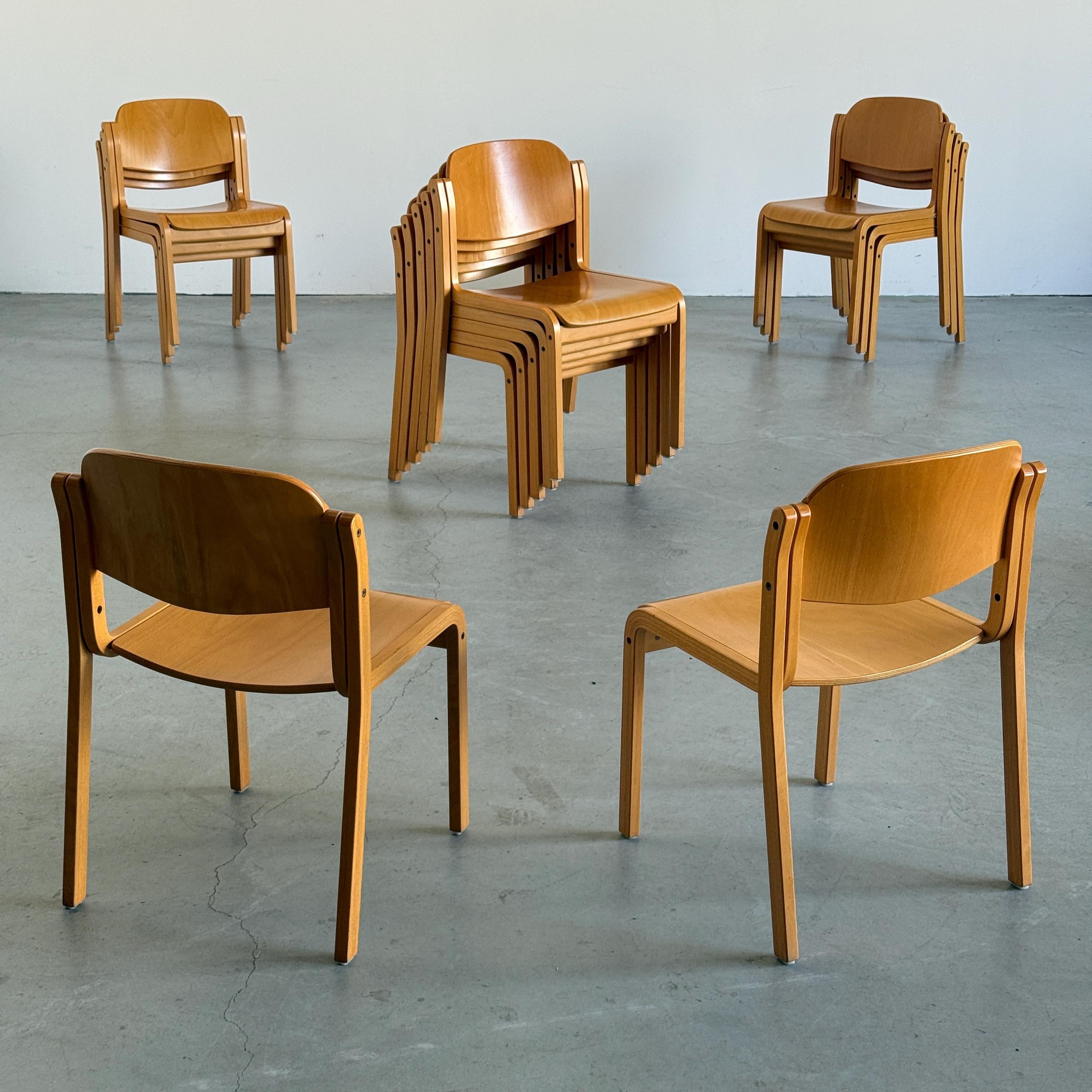 Elegant Lacquered Bentwood Stacking Chairs