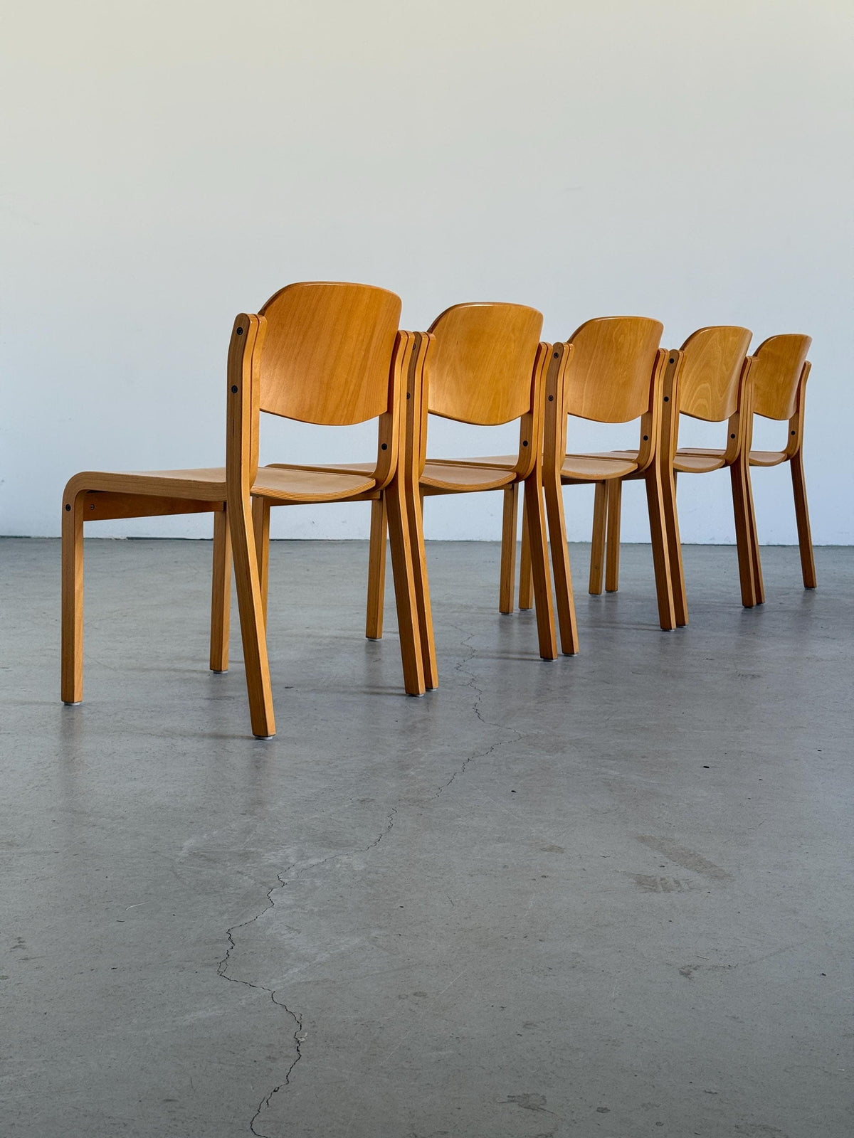 Elegant Lacquered Bentwood Stacking Chairs