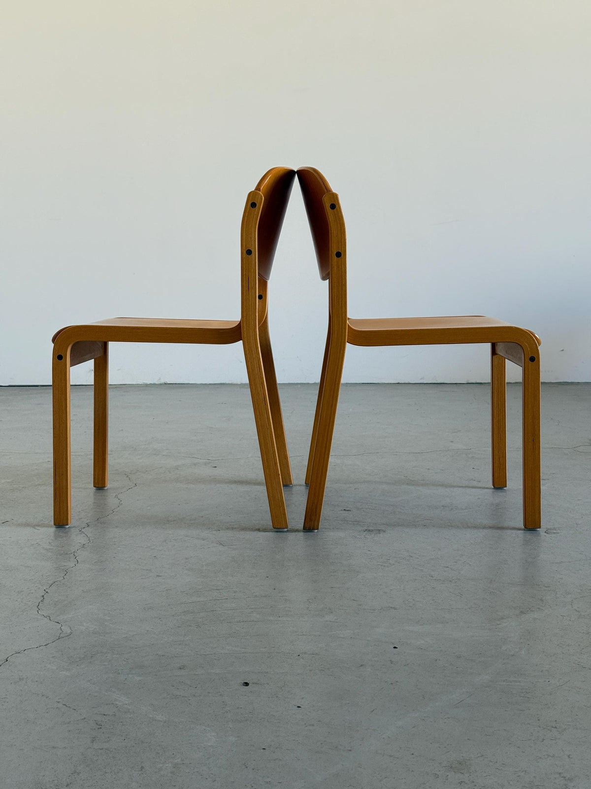 Elegant Lacquered Bentwood Stacking Chairs