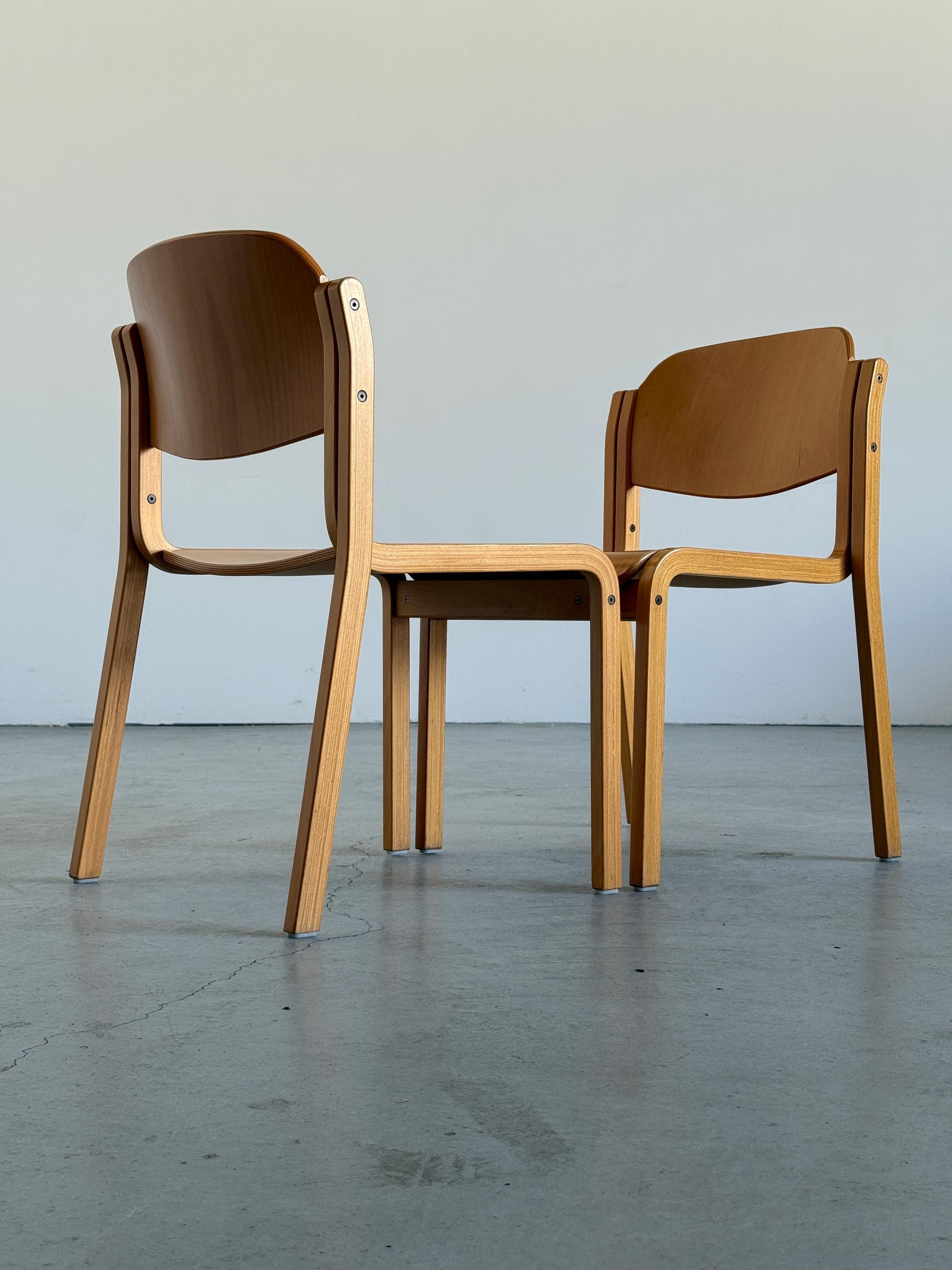 Elegant Lacquered Bentwood Stacking Chairs