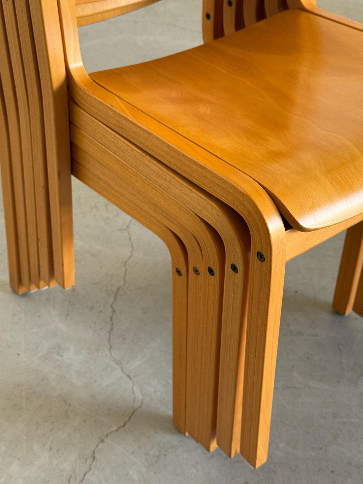 Elegant Lacquered Bentwood Stacking Chairs