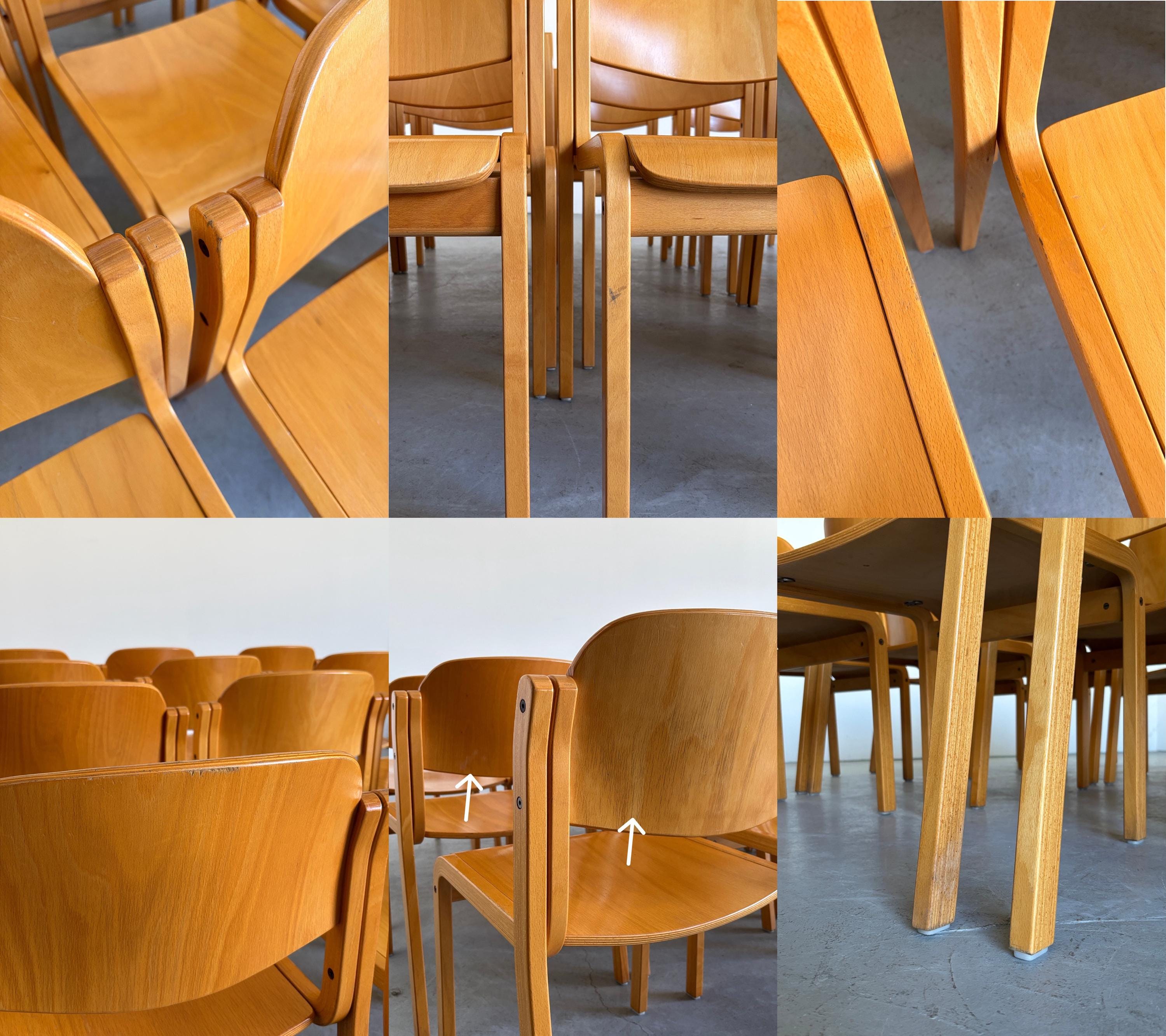Elegant Lacquered Bentwood Stacking Chairs