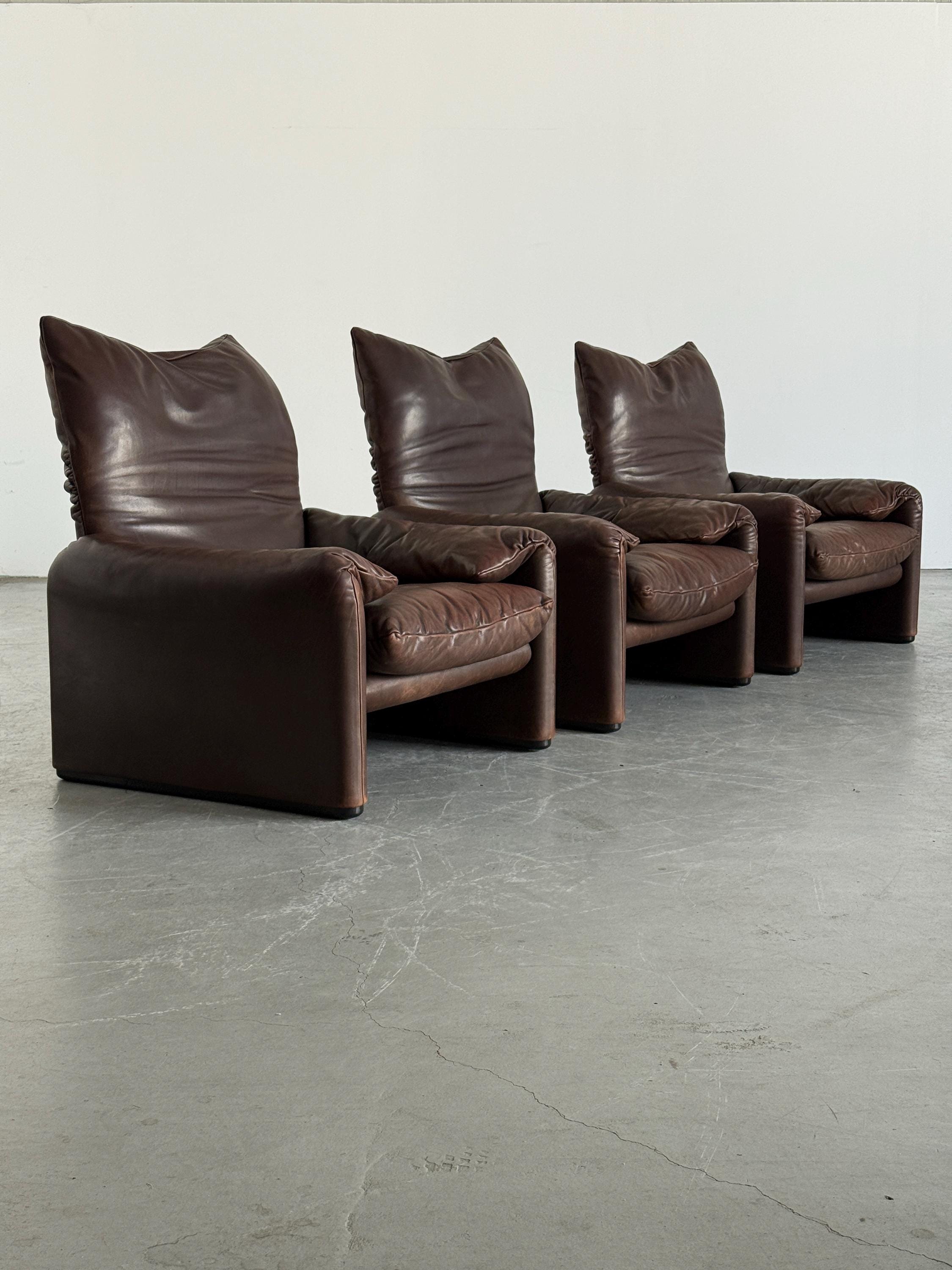 Maralunga Leather Armchair by Vico Magistretti for Cassina
