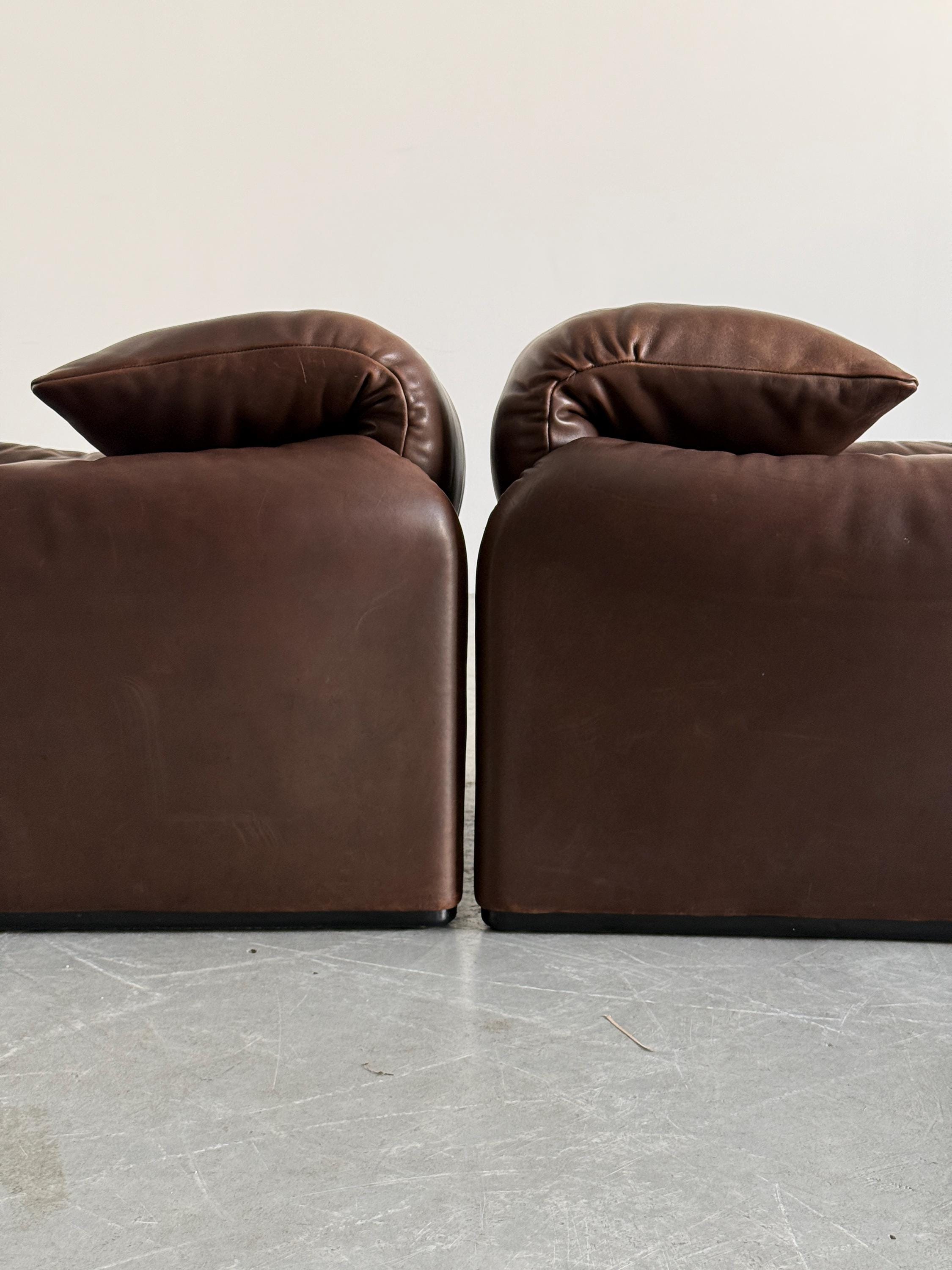 Maralunga Leather Armchair by Vico Magistretti for Cassina