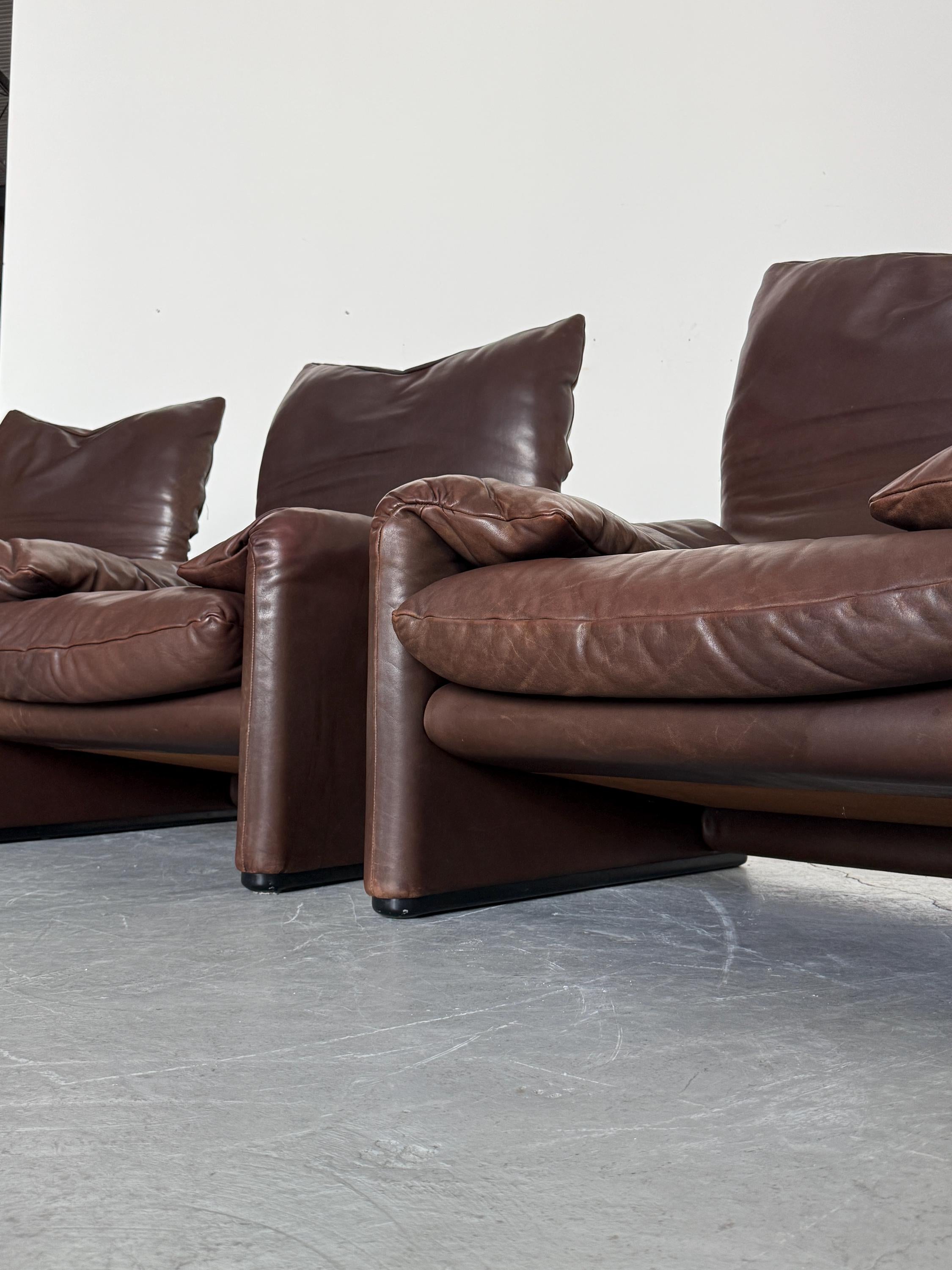 Maralunga Leather Armchair by Vico Magistretti for Cassina