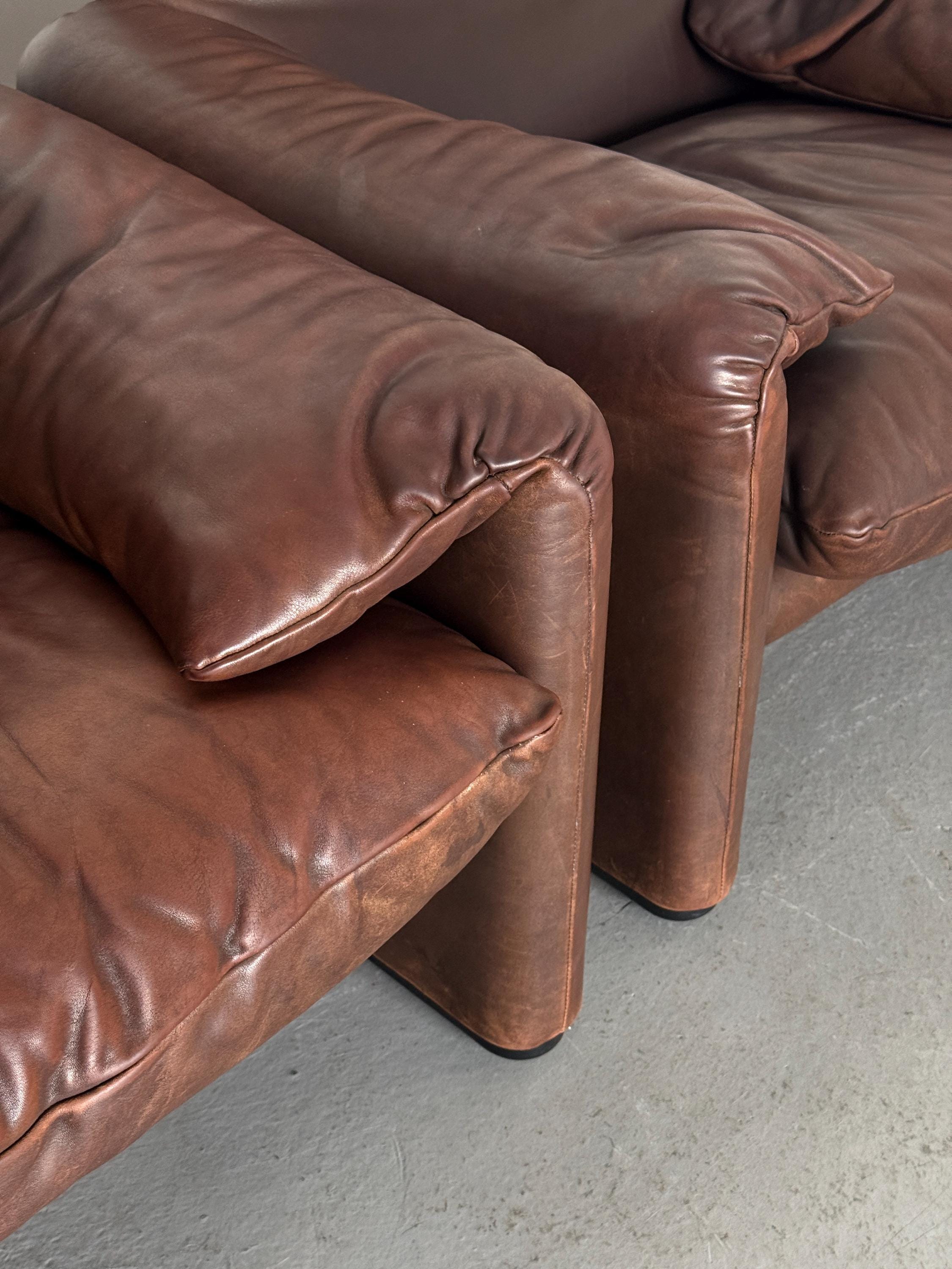 Maralunga Leather Armchair by Vico Magistretti for Cassina