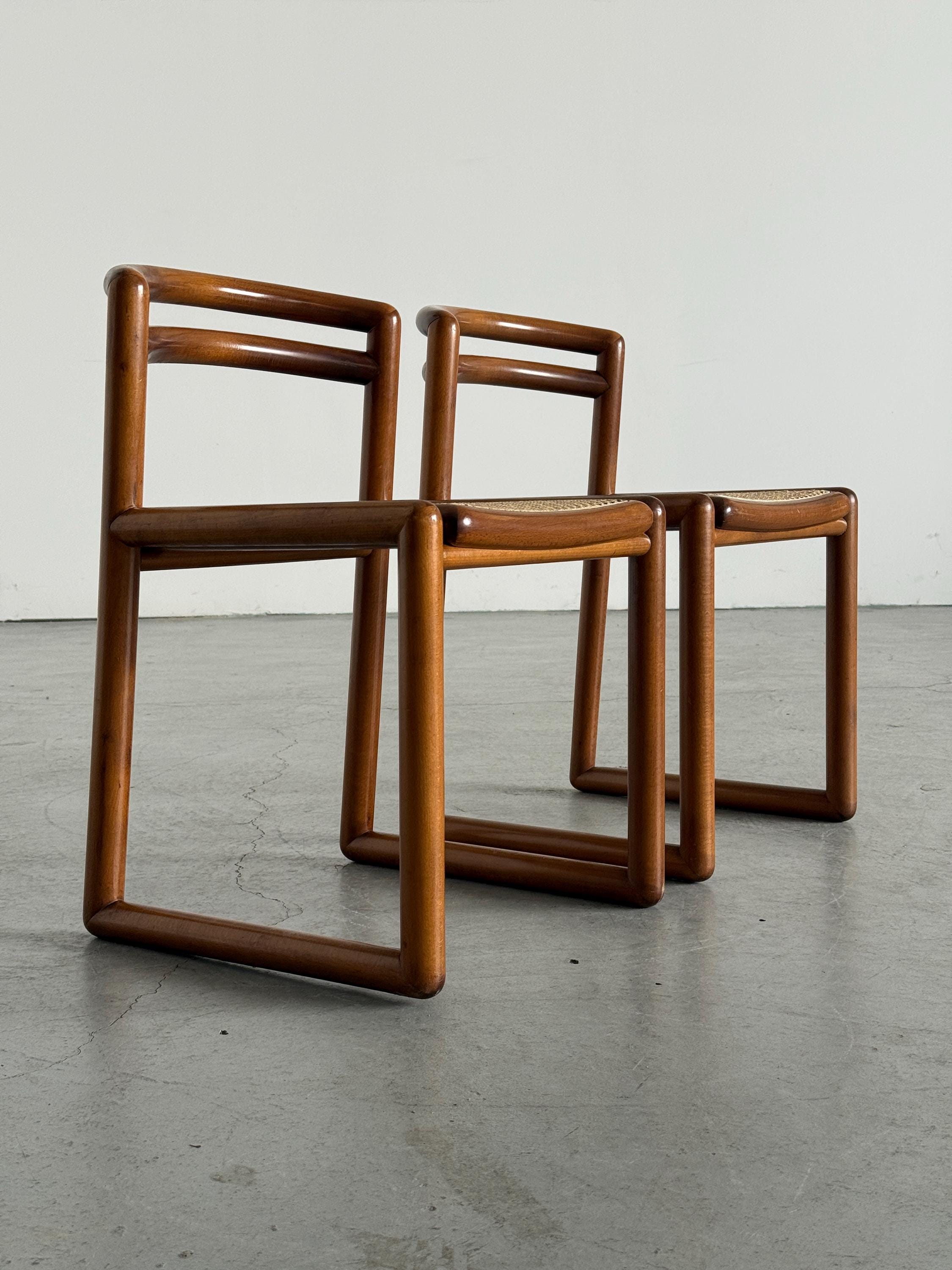 Elegant Solid Wood and Cane Dining Chairs