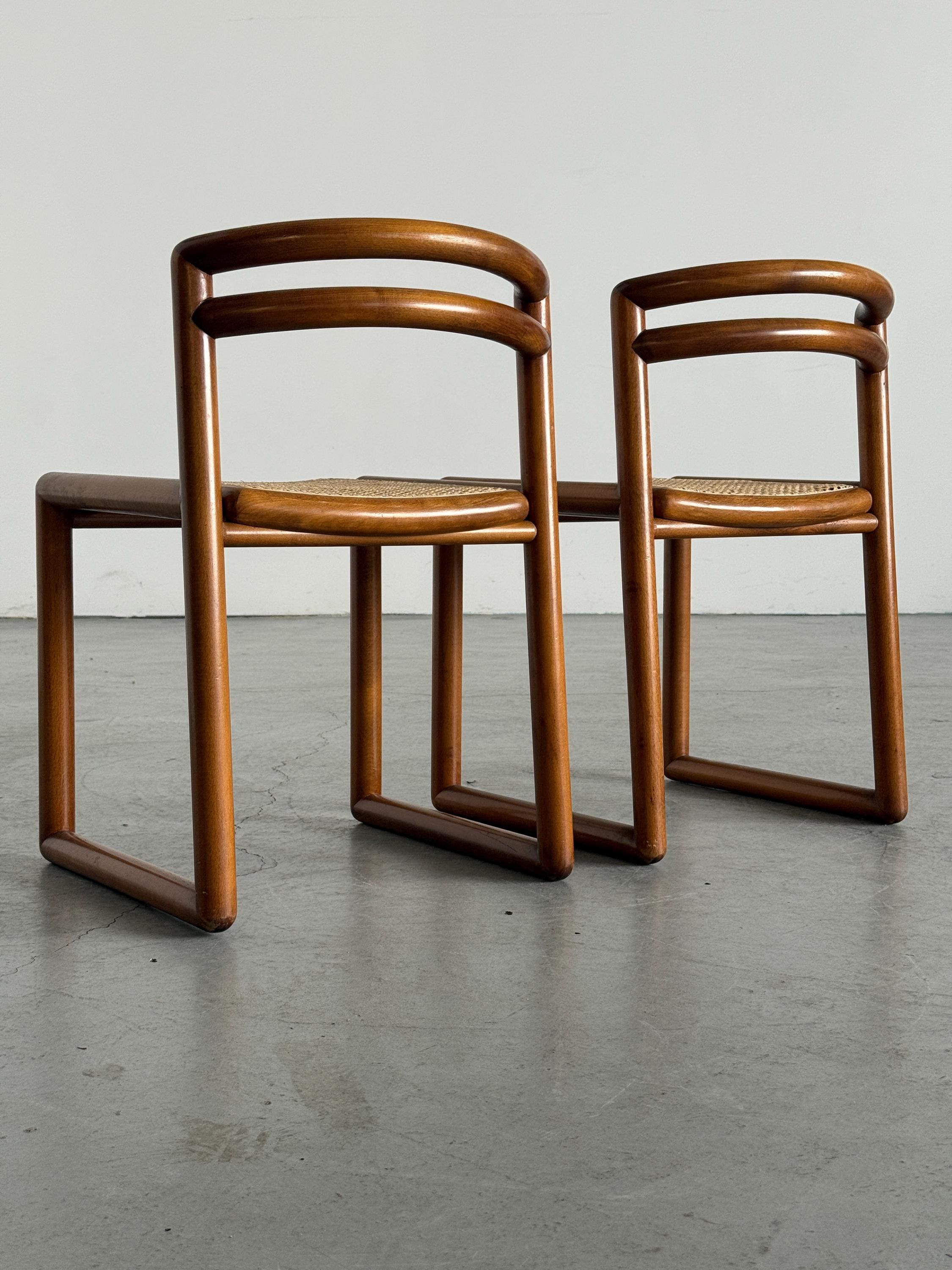 Elegant Solid Wood and Cane Dining Chairs
