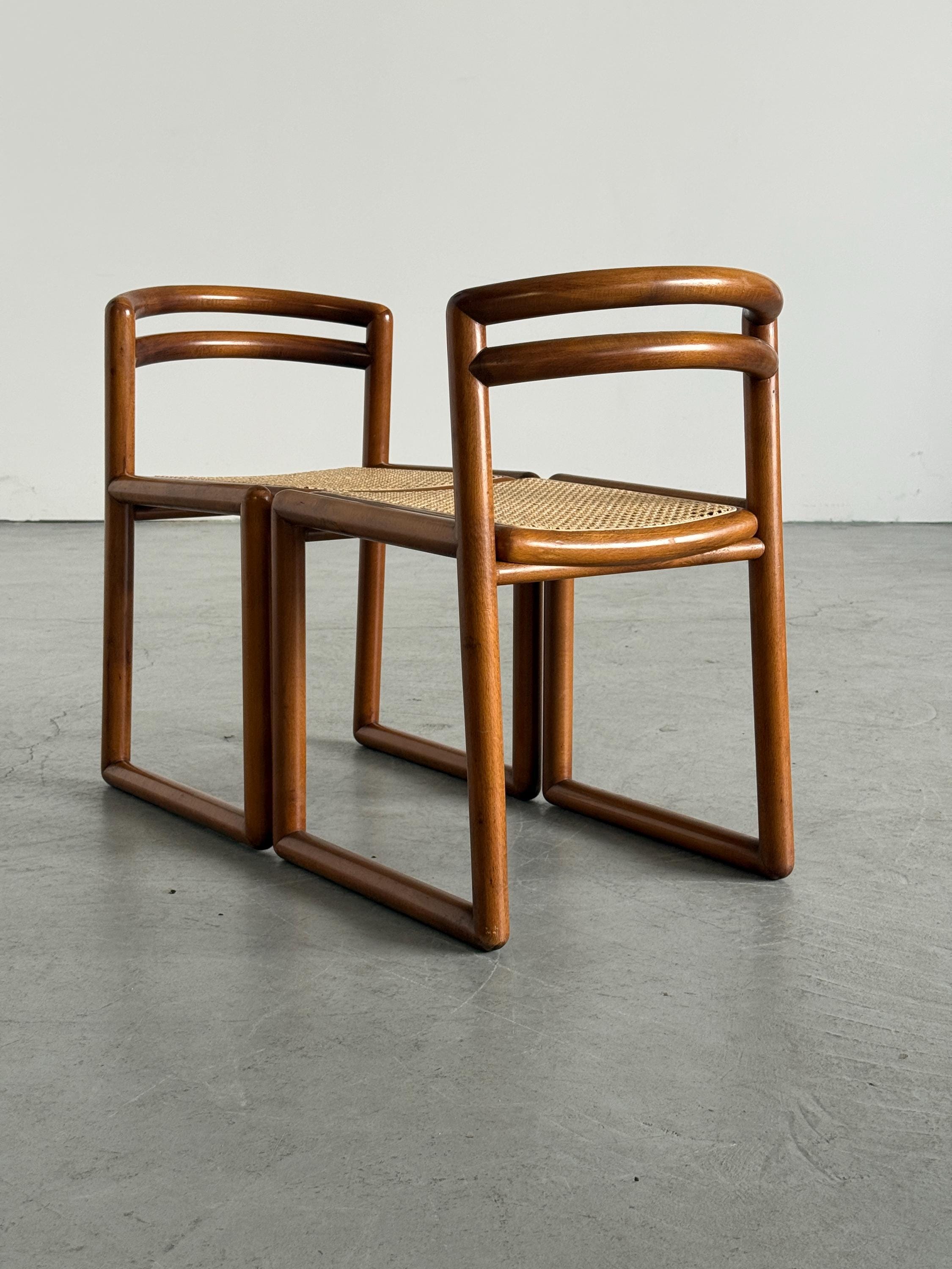 Elegant Solid Wood and Cane Dining Chairs