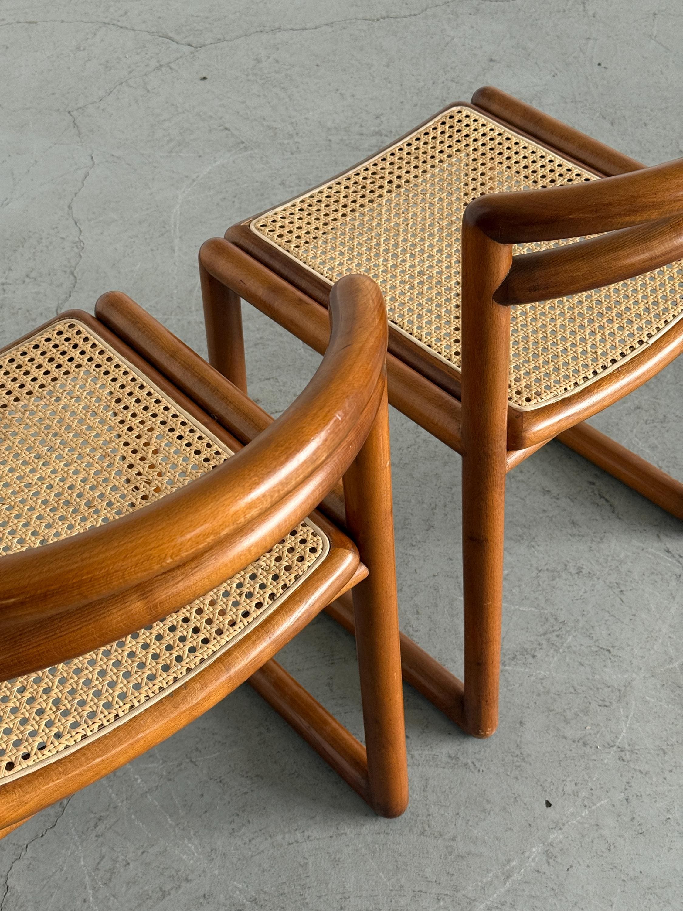 Elegant Solid Wood and Cane Dining Chairs