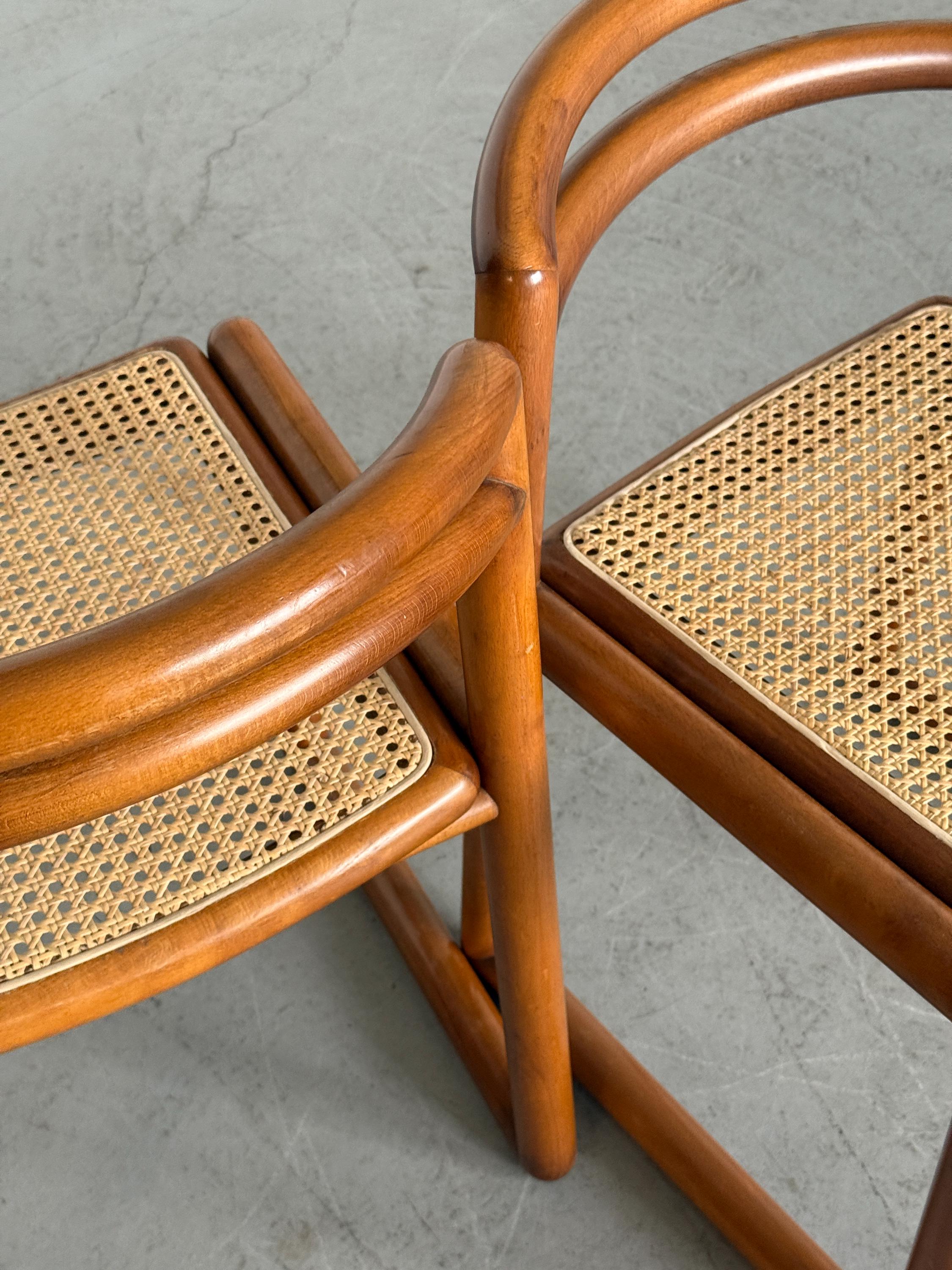 Elegant Solid Wood and Cane Dining Chairs