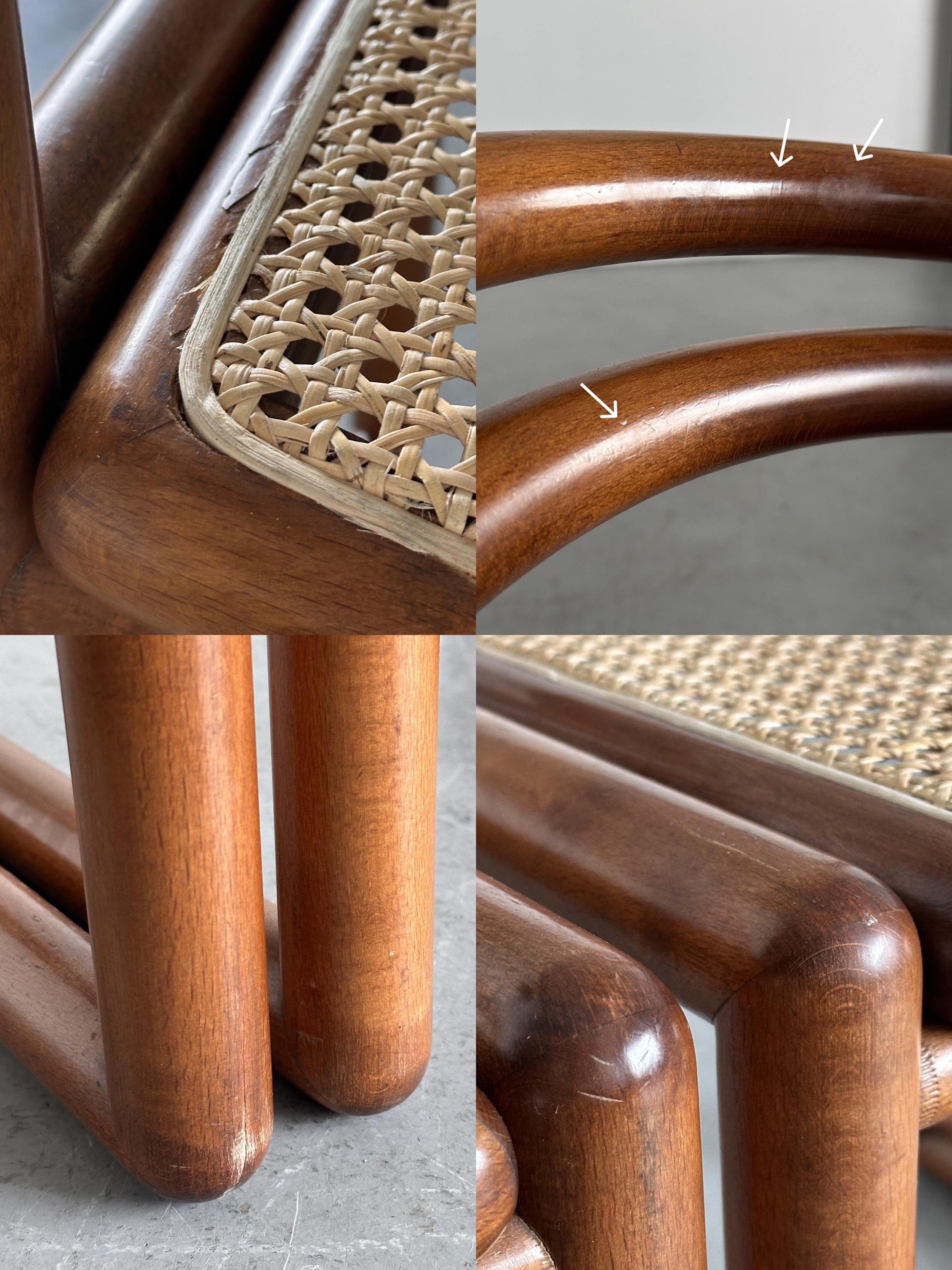 Elegant Solid Wood and Cane Dining Chairs