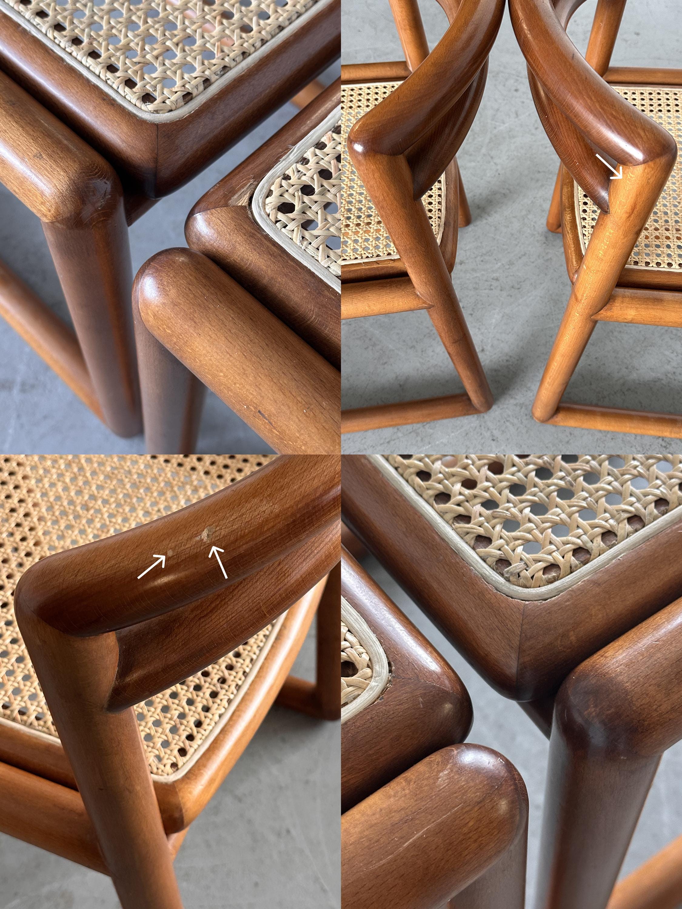 Elegant Solid Wood and Cane Dining Chairs