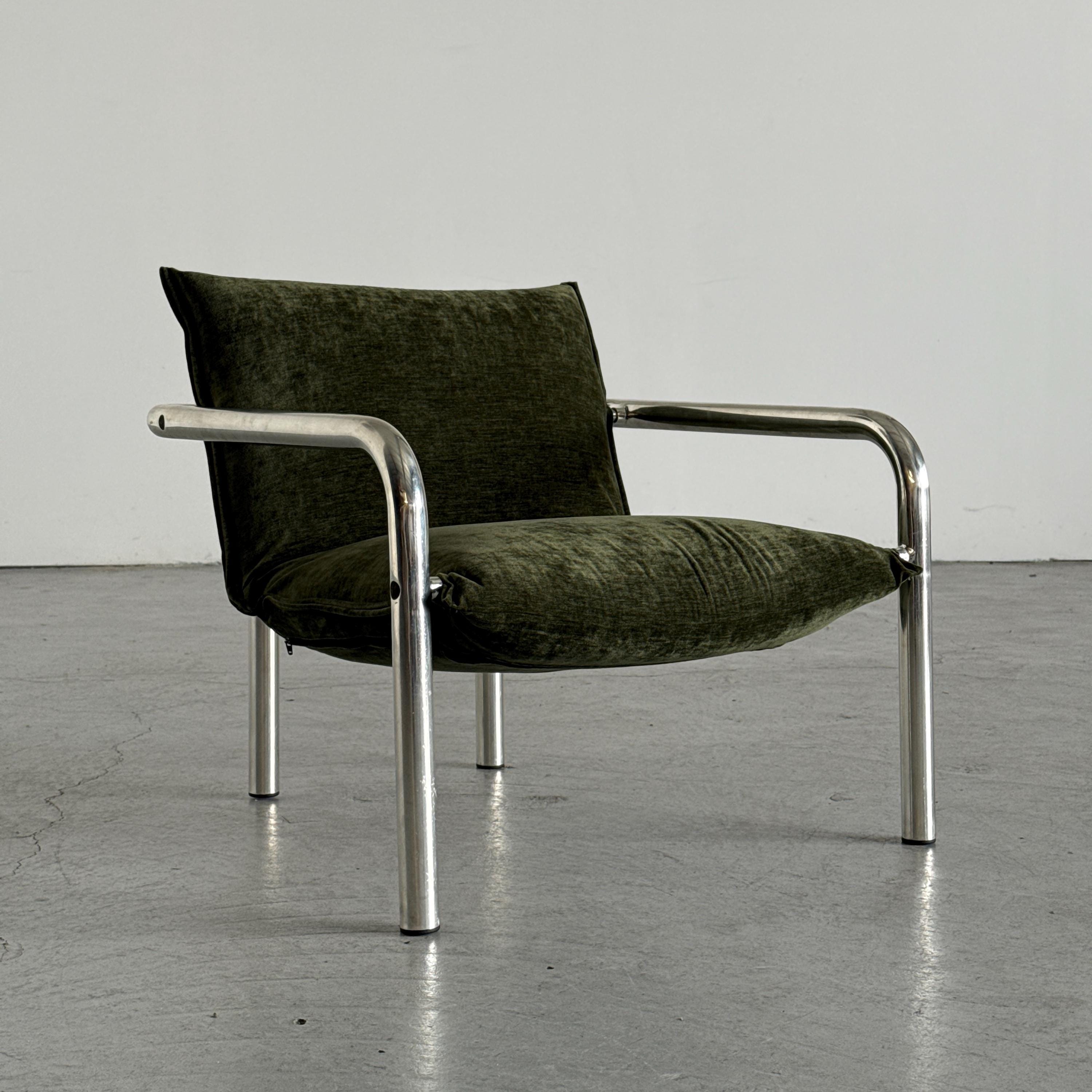 Italian Modern Tubular Steel Lounge Chair