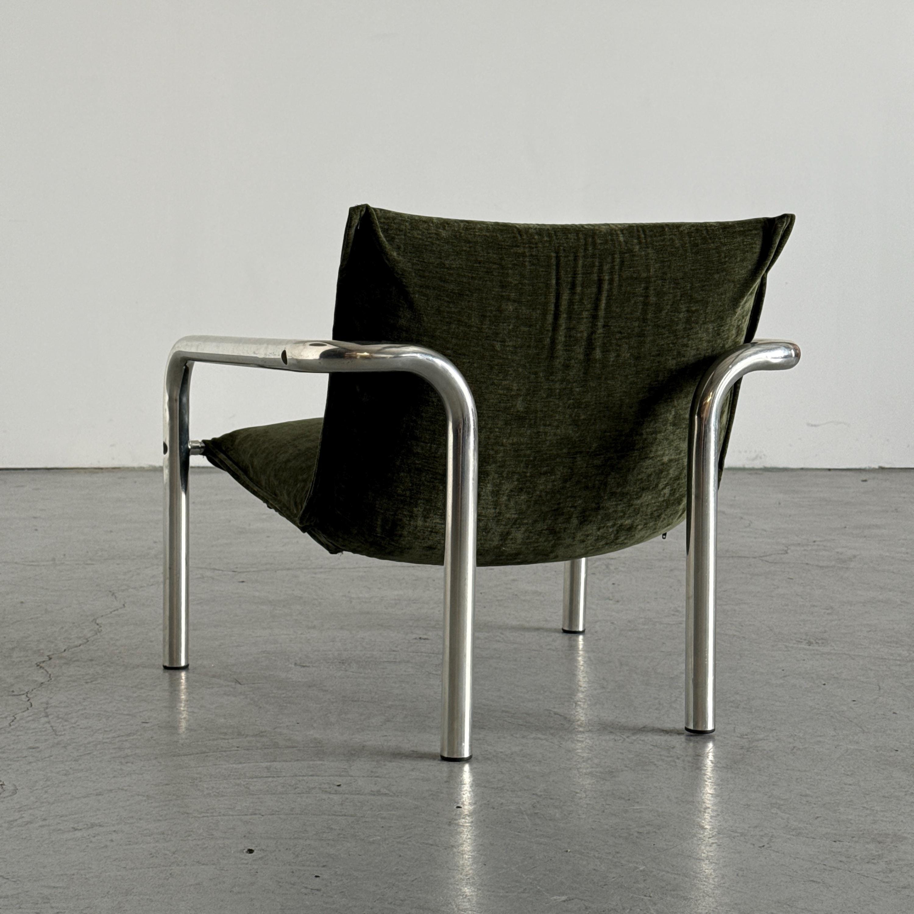 Italian Modern Tubular Steel Lounge Chair