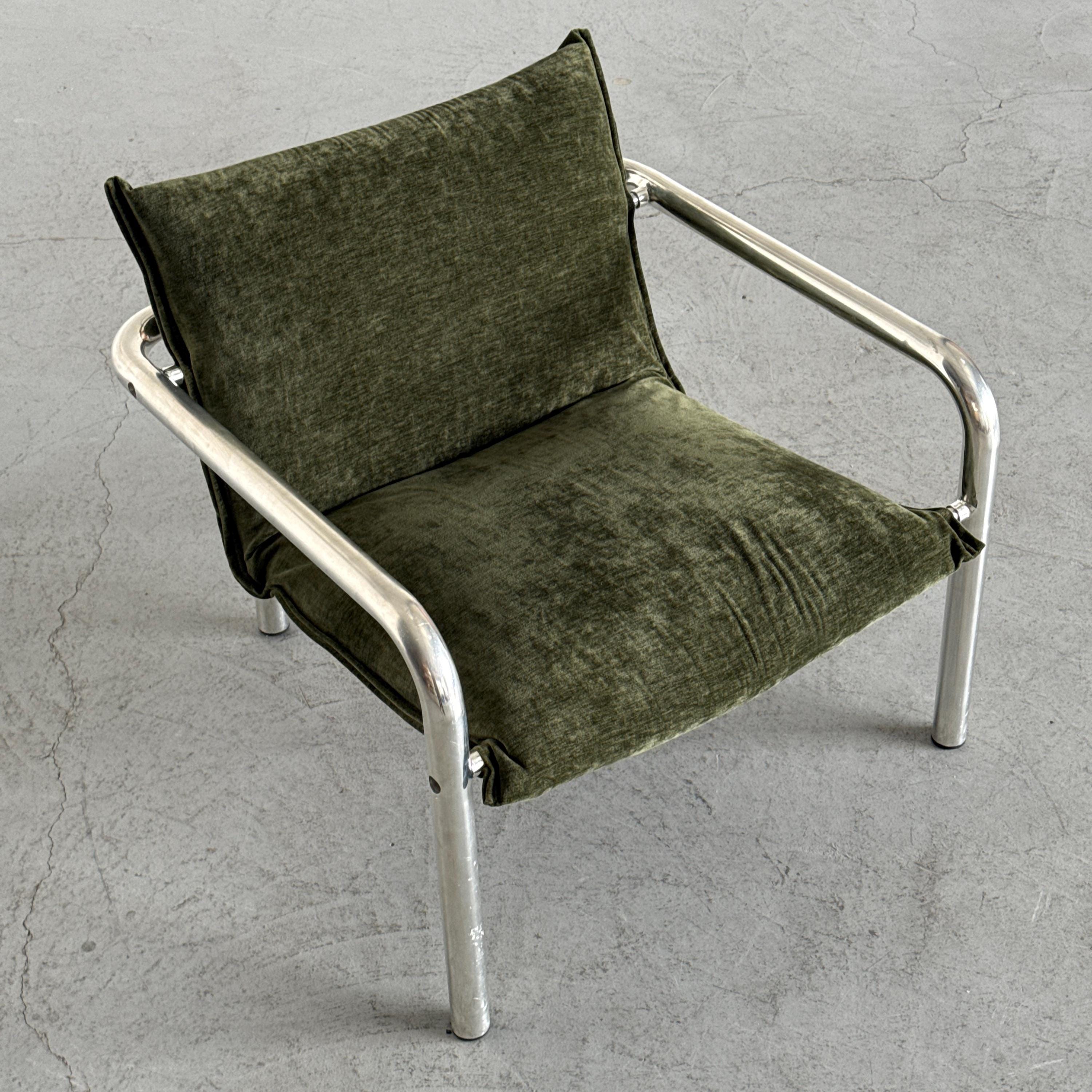 Italian Modern Tubular Steel Lounge Chair