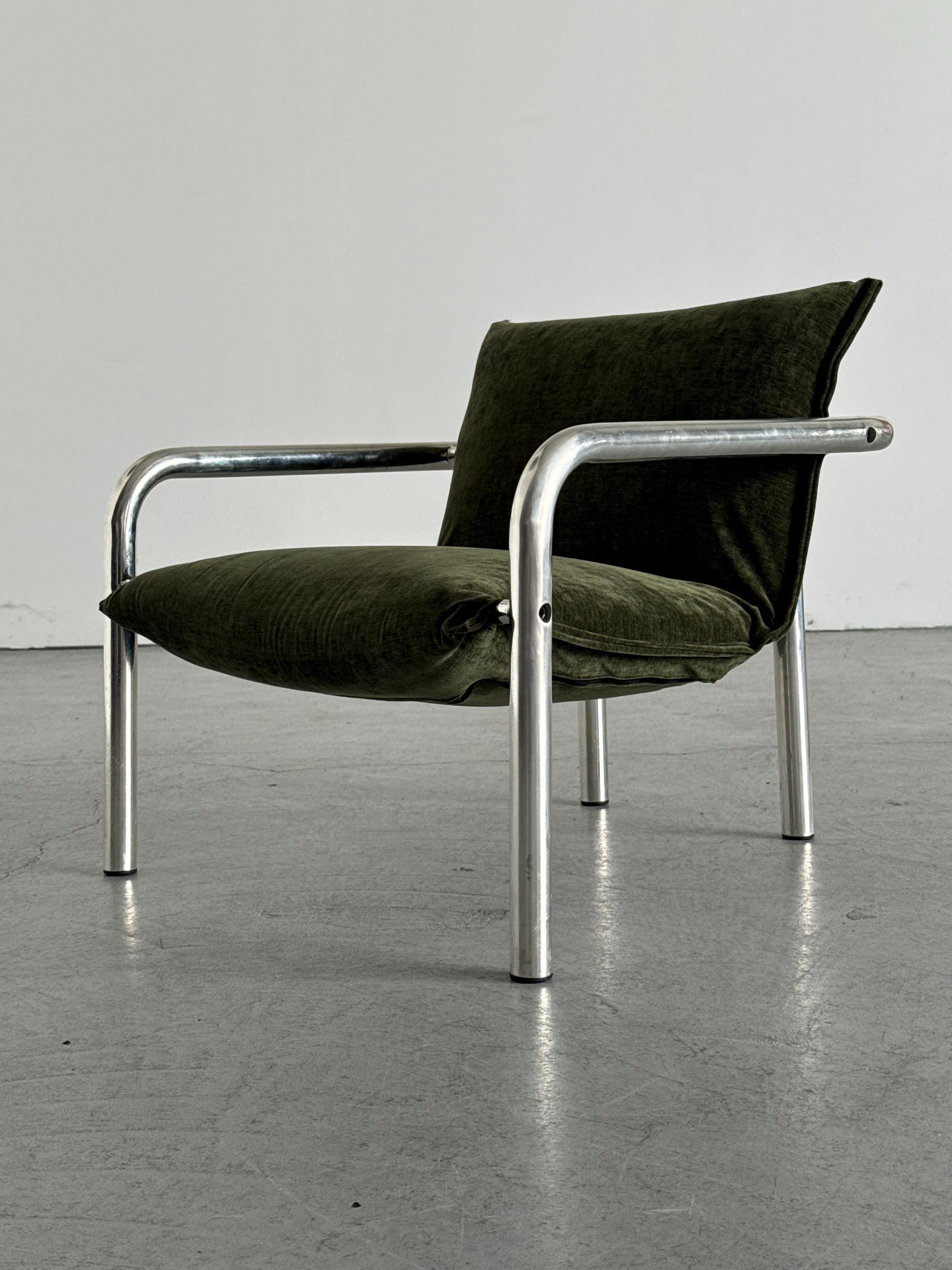 Italian Modern Tubular Steel Lounge Chair
