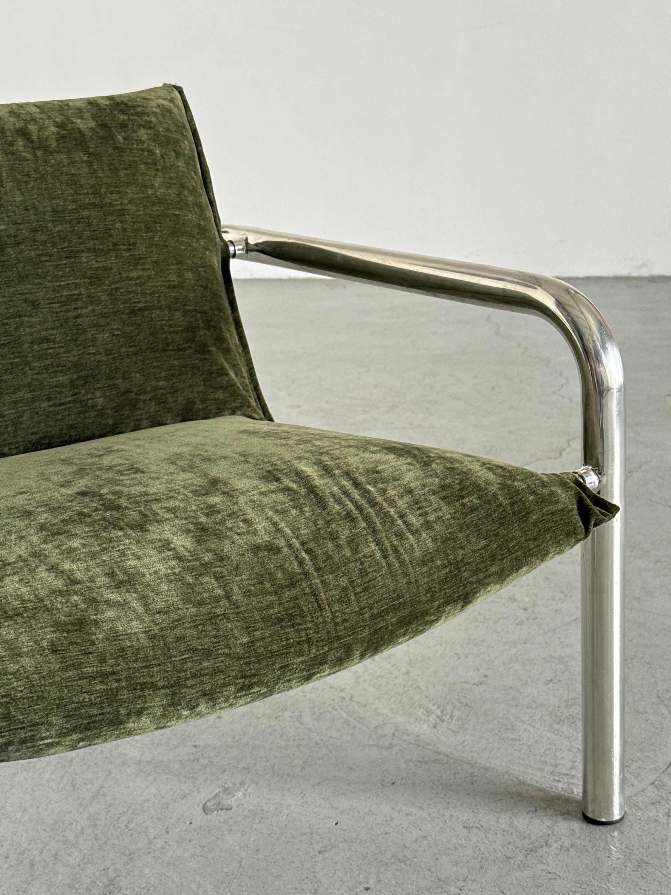 Italian Modern Tubular Steel Lounge Chair