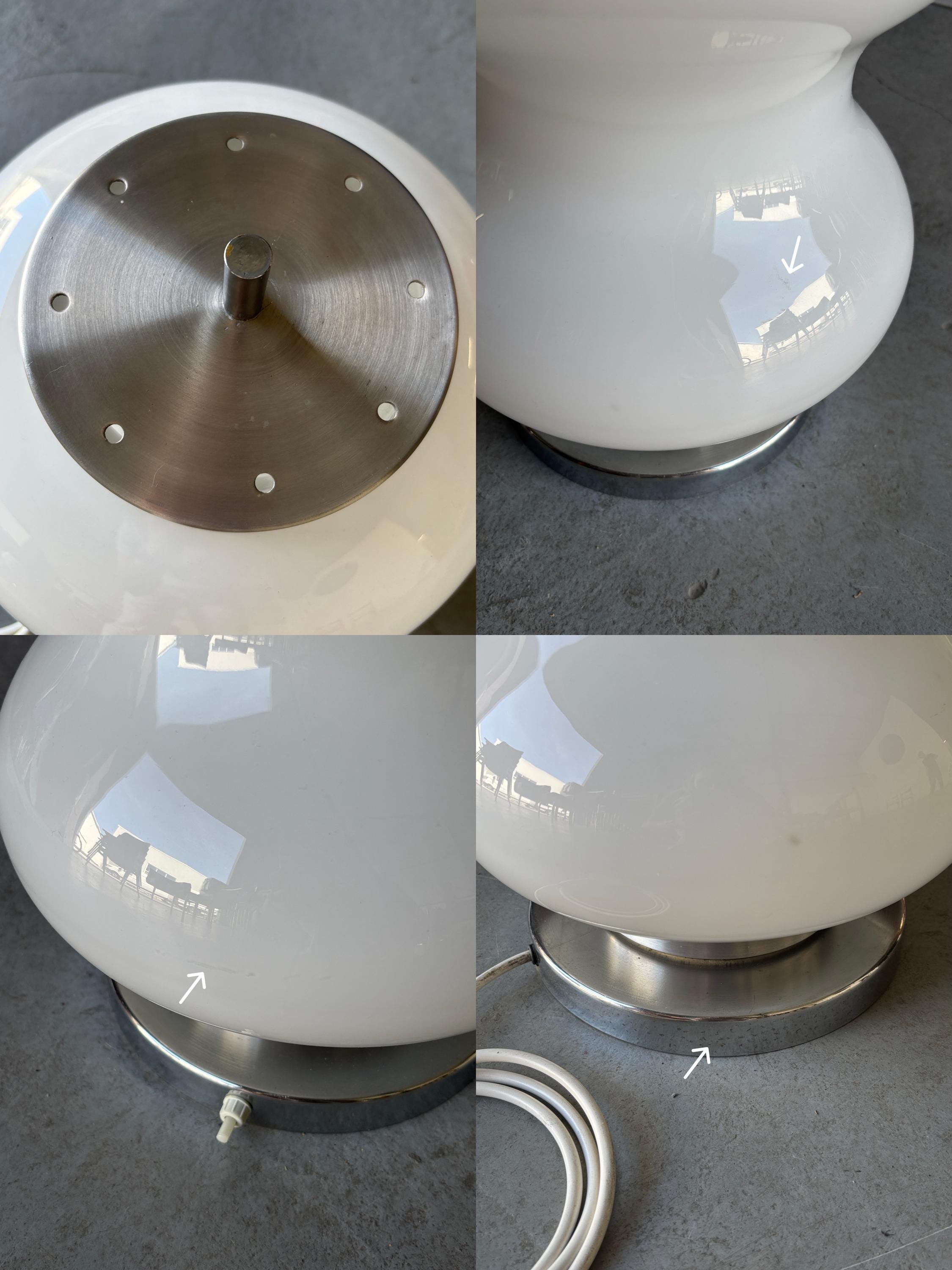 Sculptural Opaline Glass Table Lamp