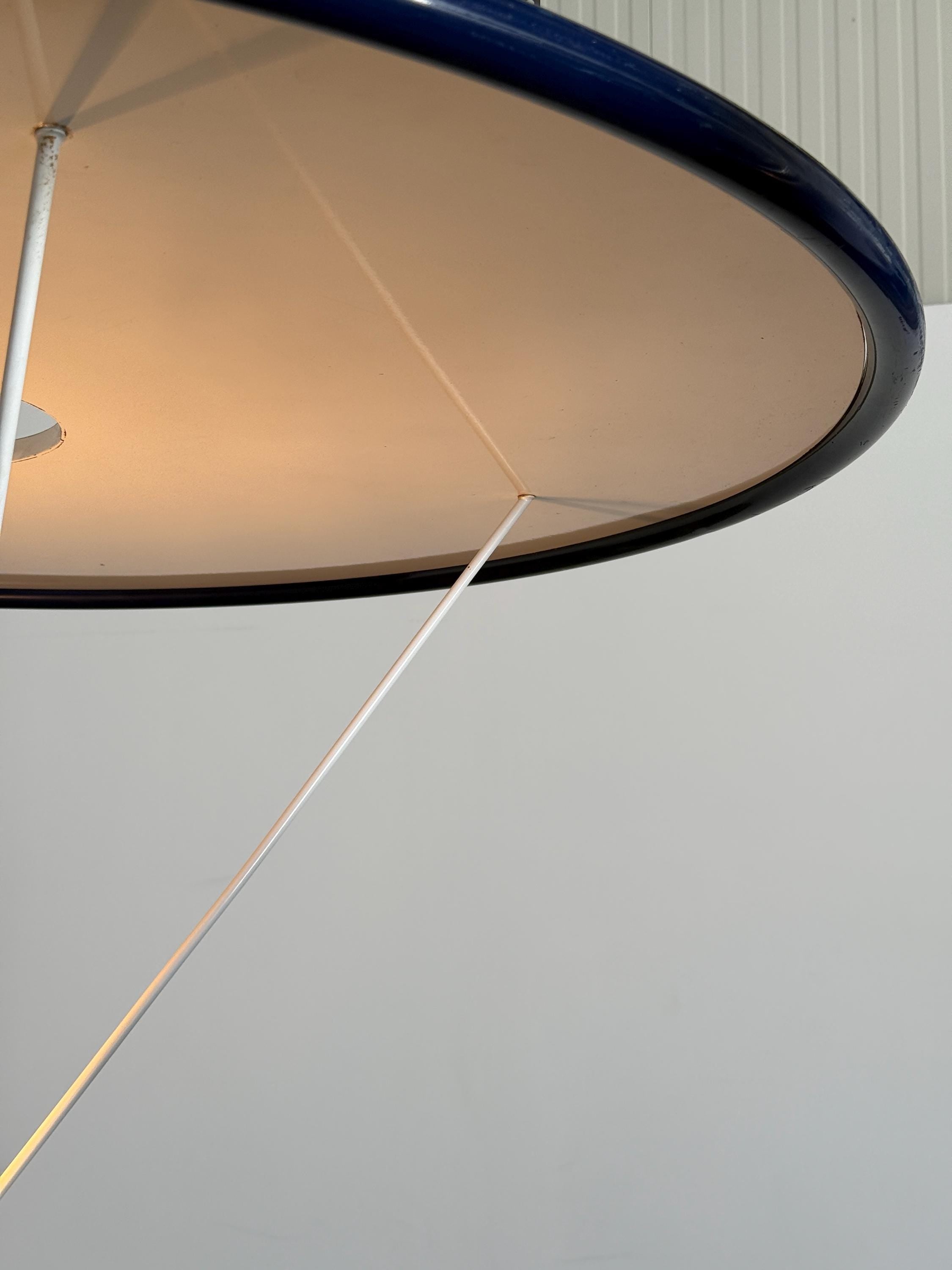 Large Pendant Lamp with Disc Reflector Attributed to Zonca