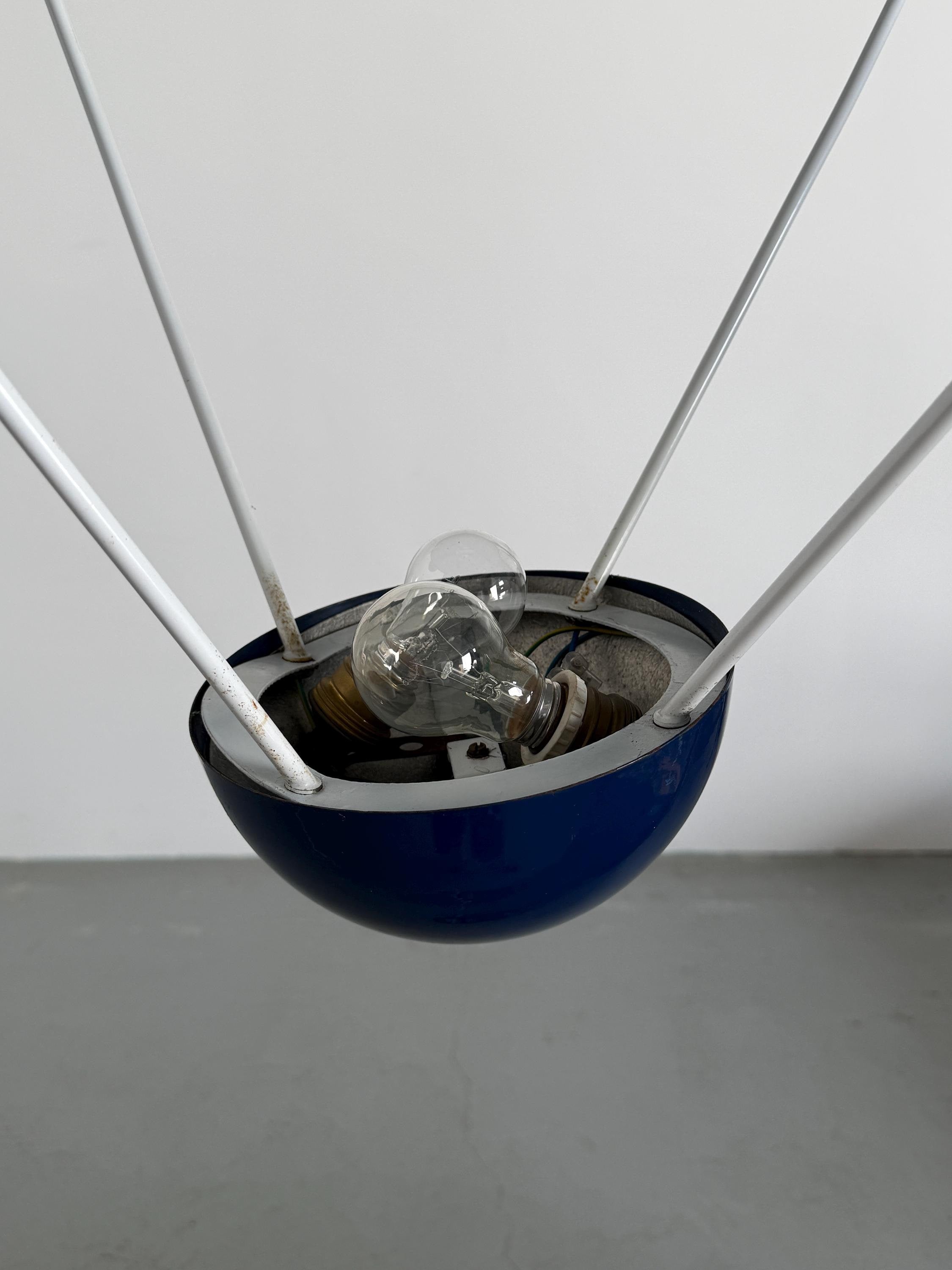 Large Pendant Lamp with Disc Reflector Attributed to Zonca