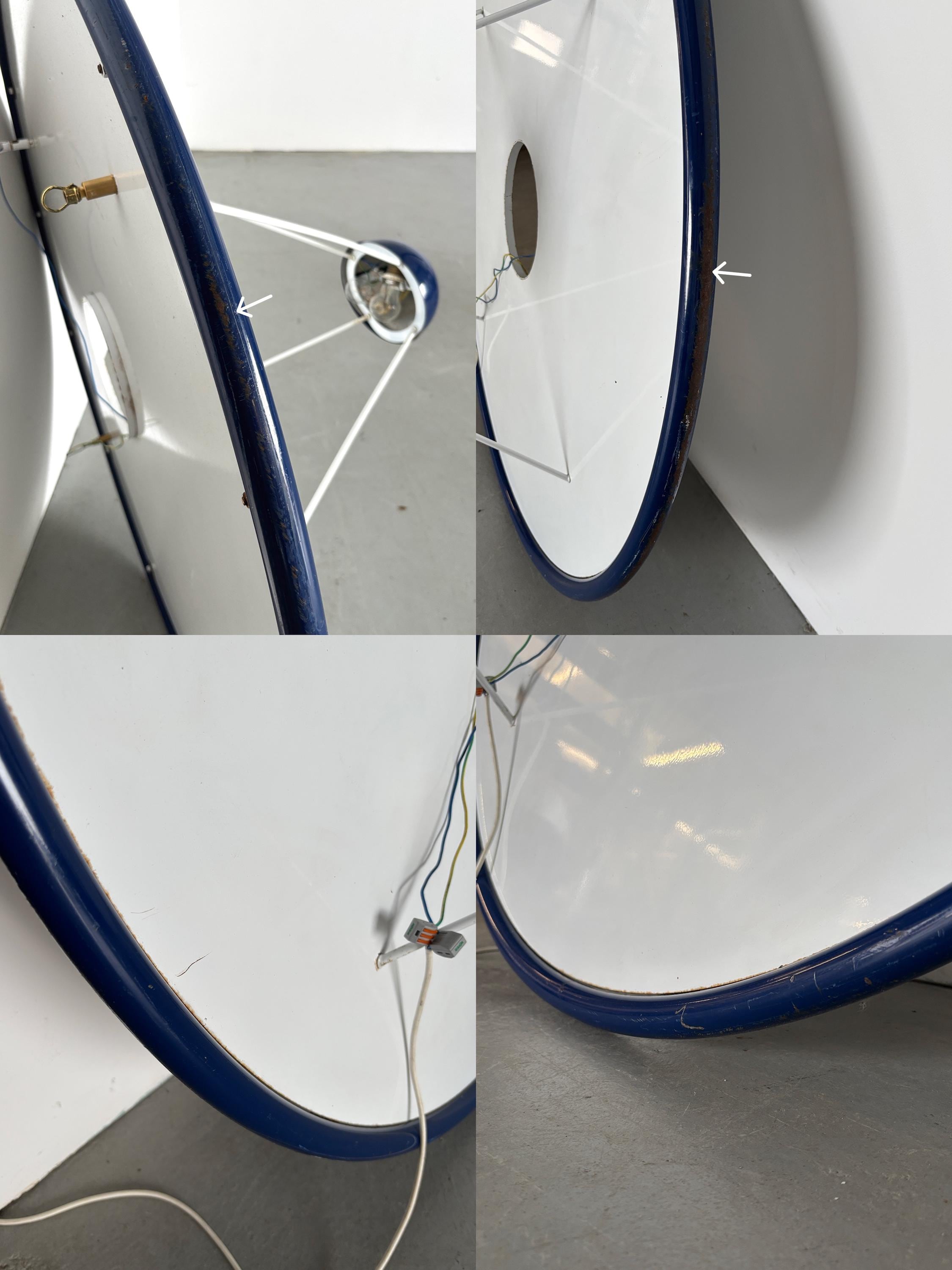 Large Pendant Lamp with Disc Reflector Attributed to Zonca