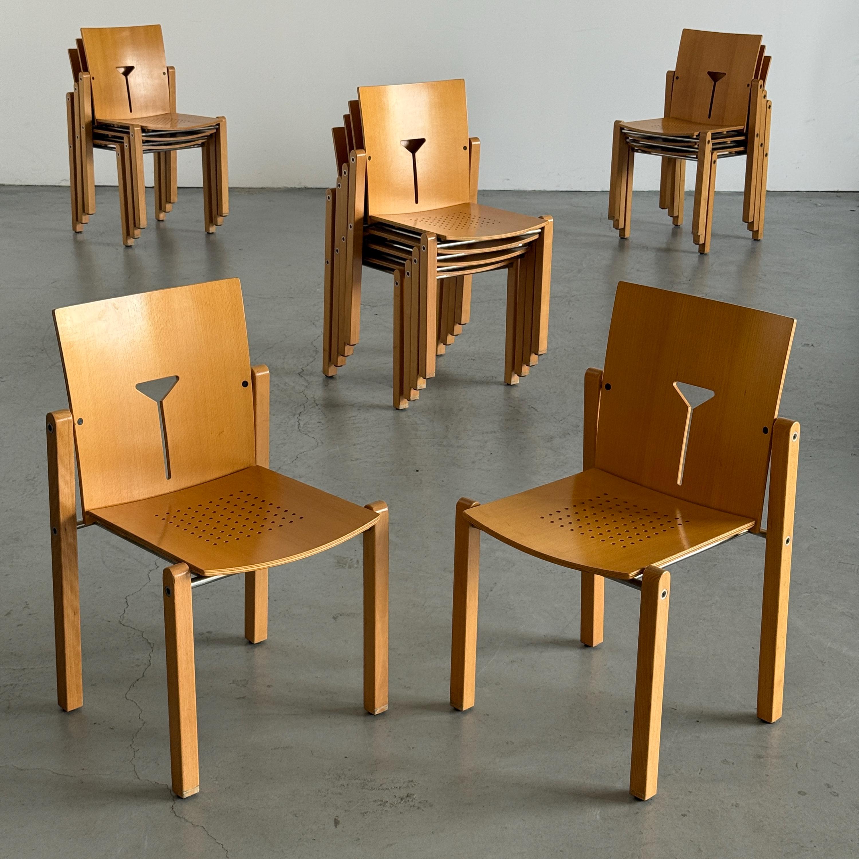 Y-Cut Postmodern Stacking Chair by Dietiker Switzerland