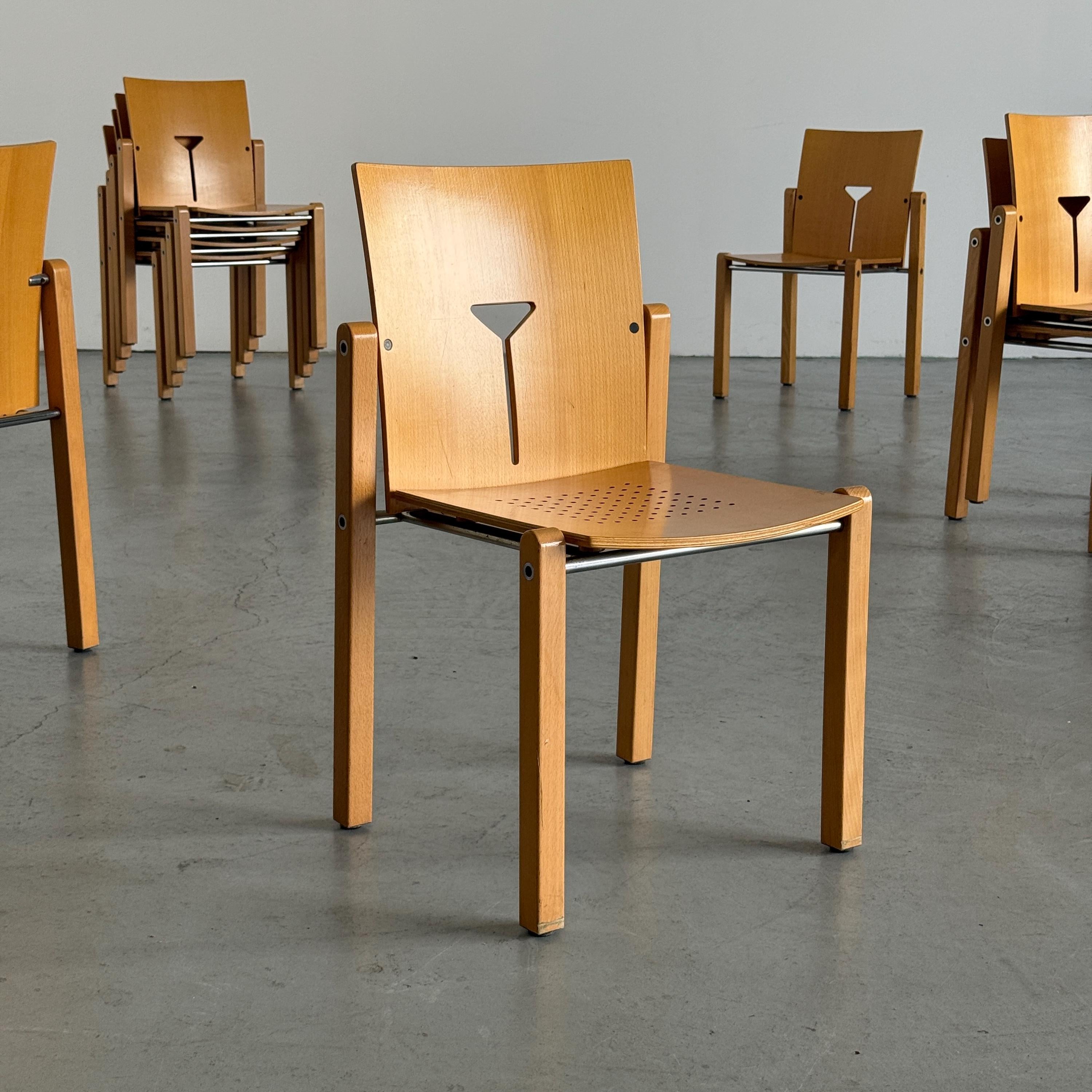 Y-Cut Postmodern Stacking Chair by Dietiker Switzerland