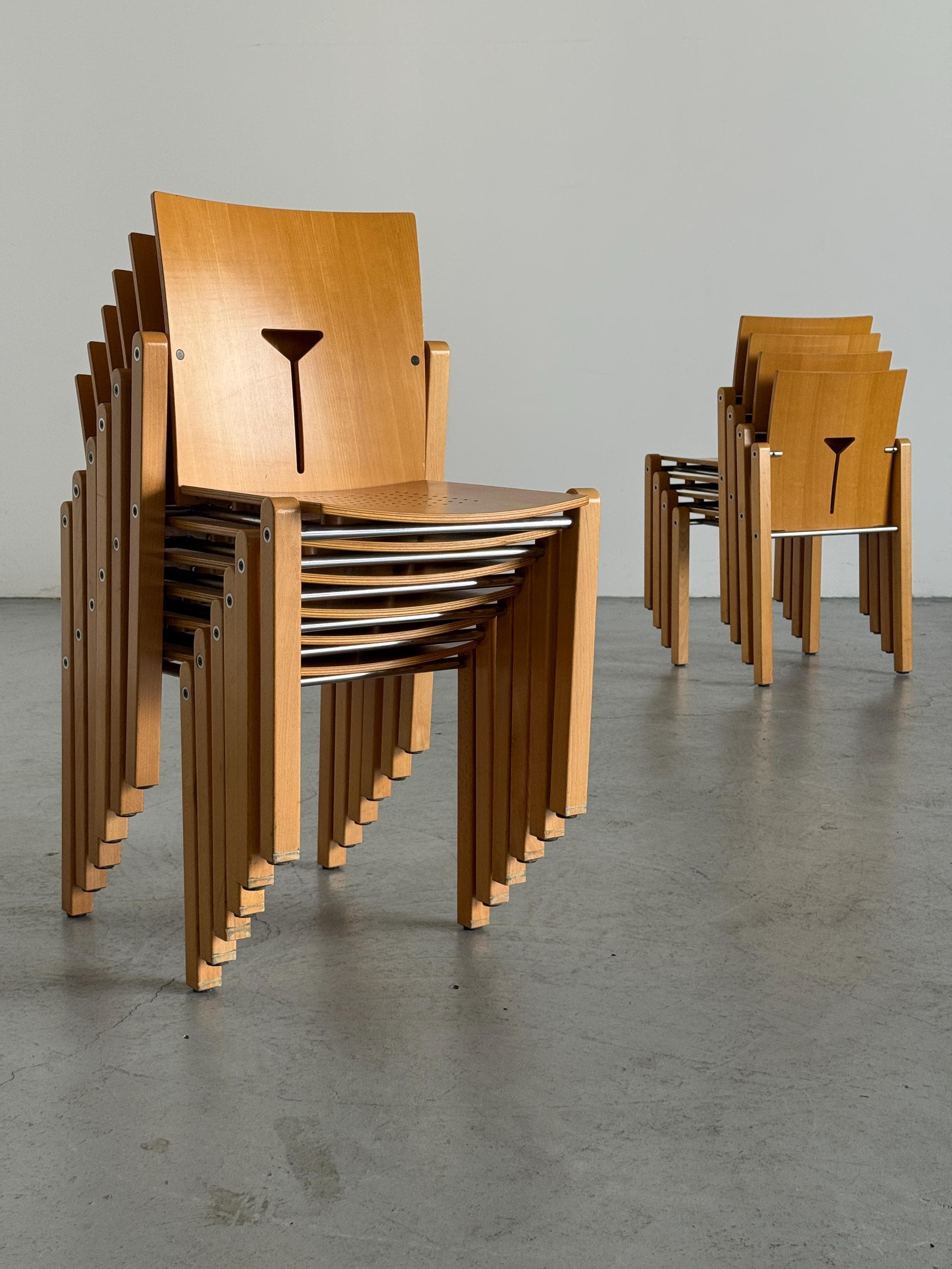 Y-Cut Postmodern Stacking Chair by Dietiker Switzerland