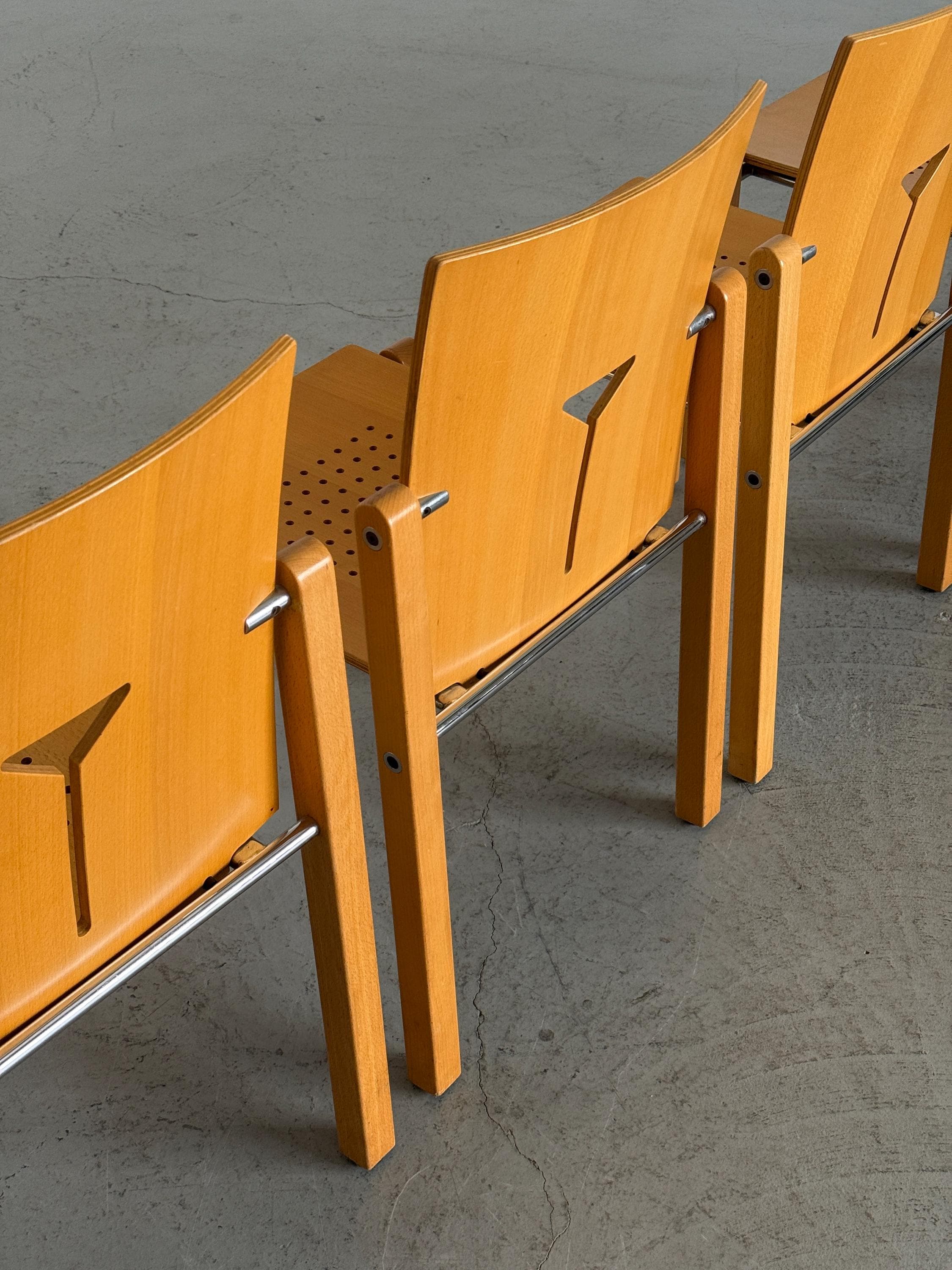 Y-Cut Postmodern Stacking Chair by Dietiker Switzerland