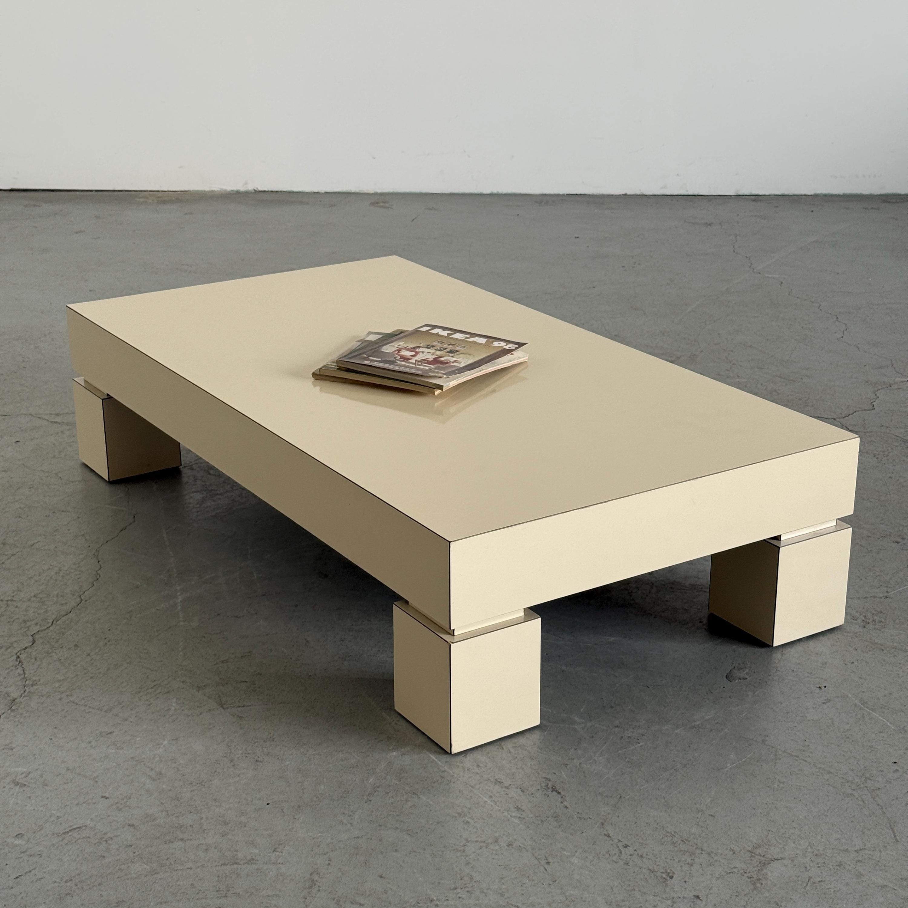 Rectangular Cream Lacquer Coffee Table