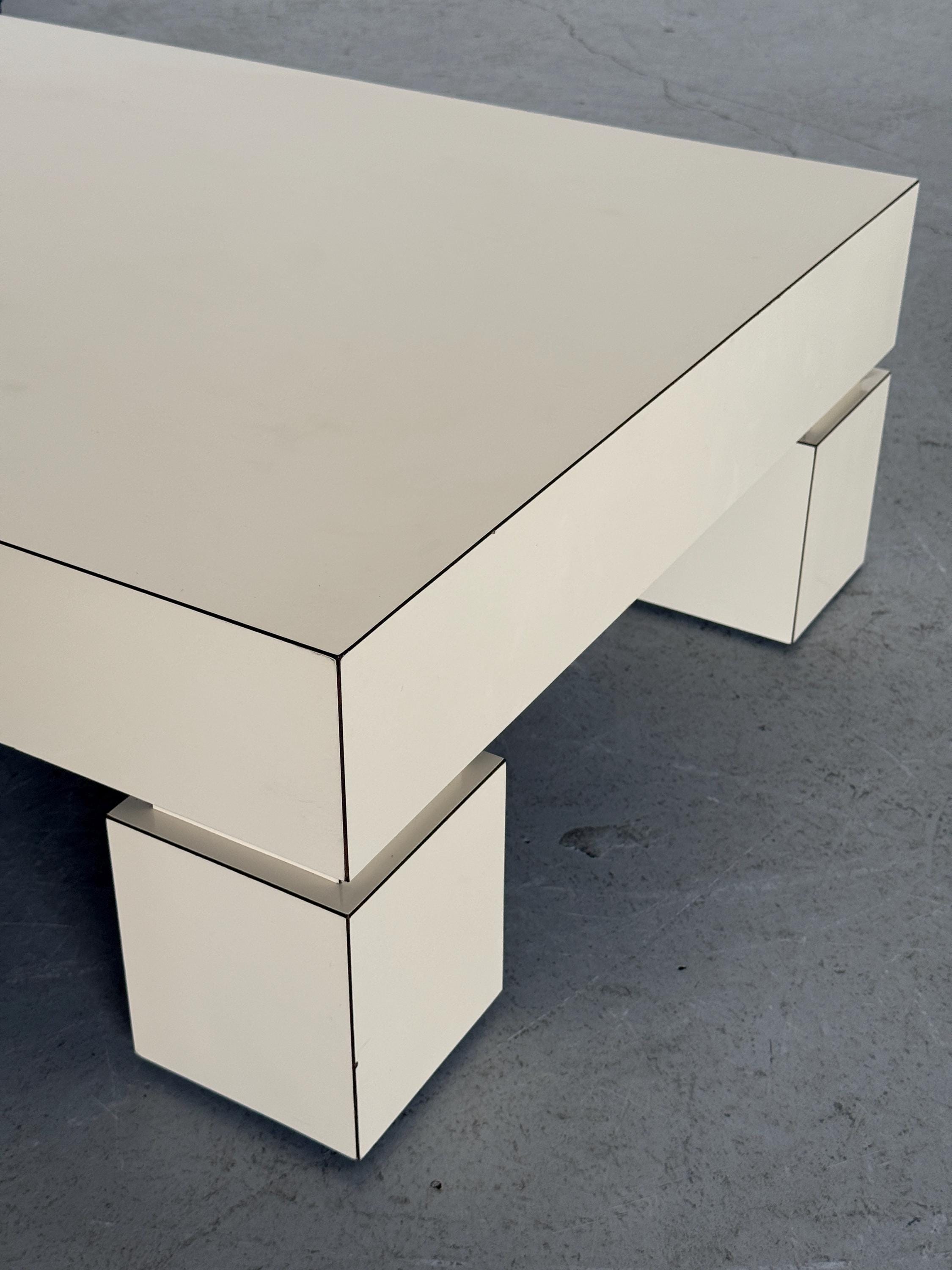 Rectangular Cream Lacquer Coffee Table