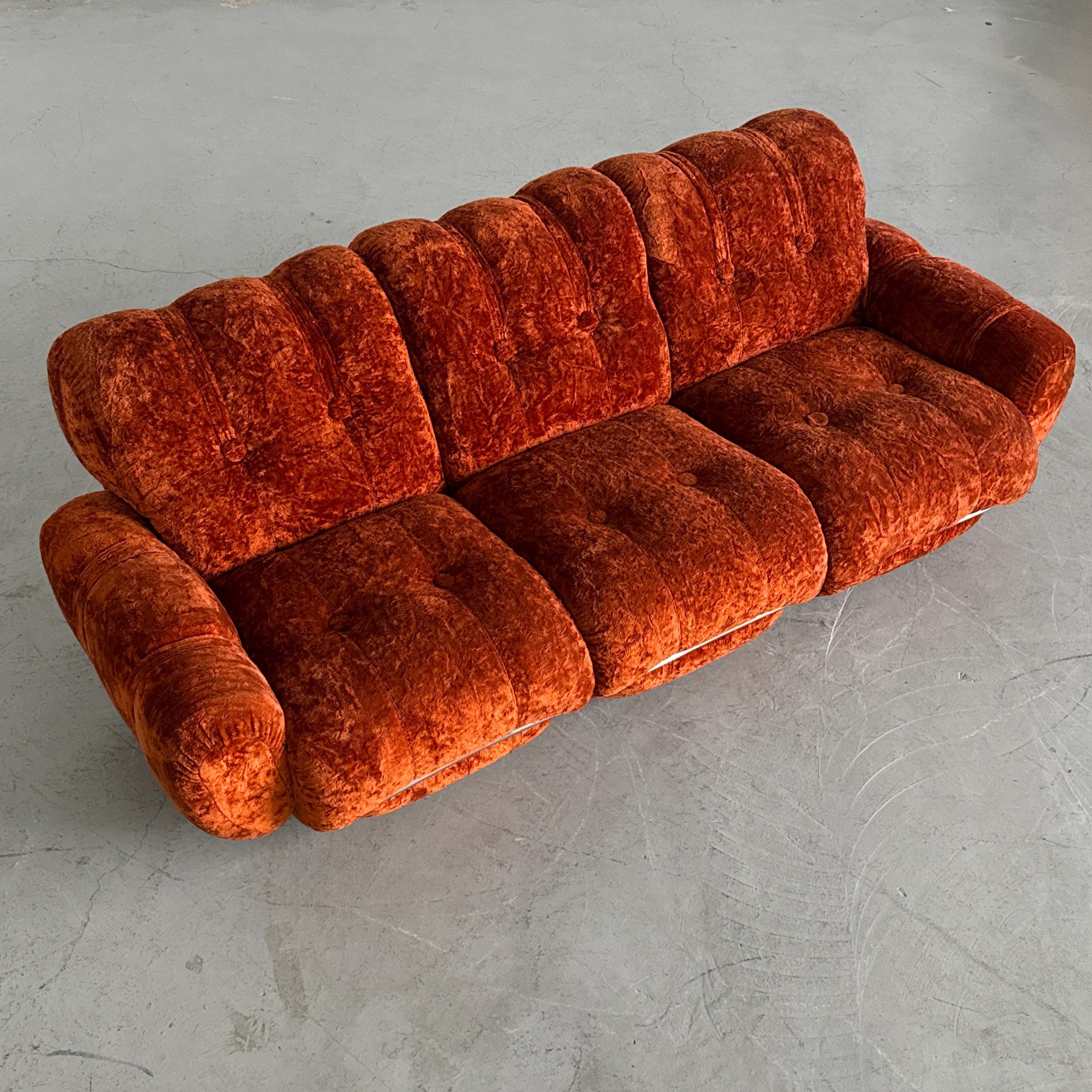 Space Age Rust-Orange Cloud Sofa