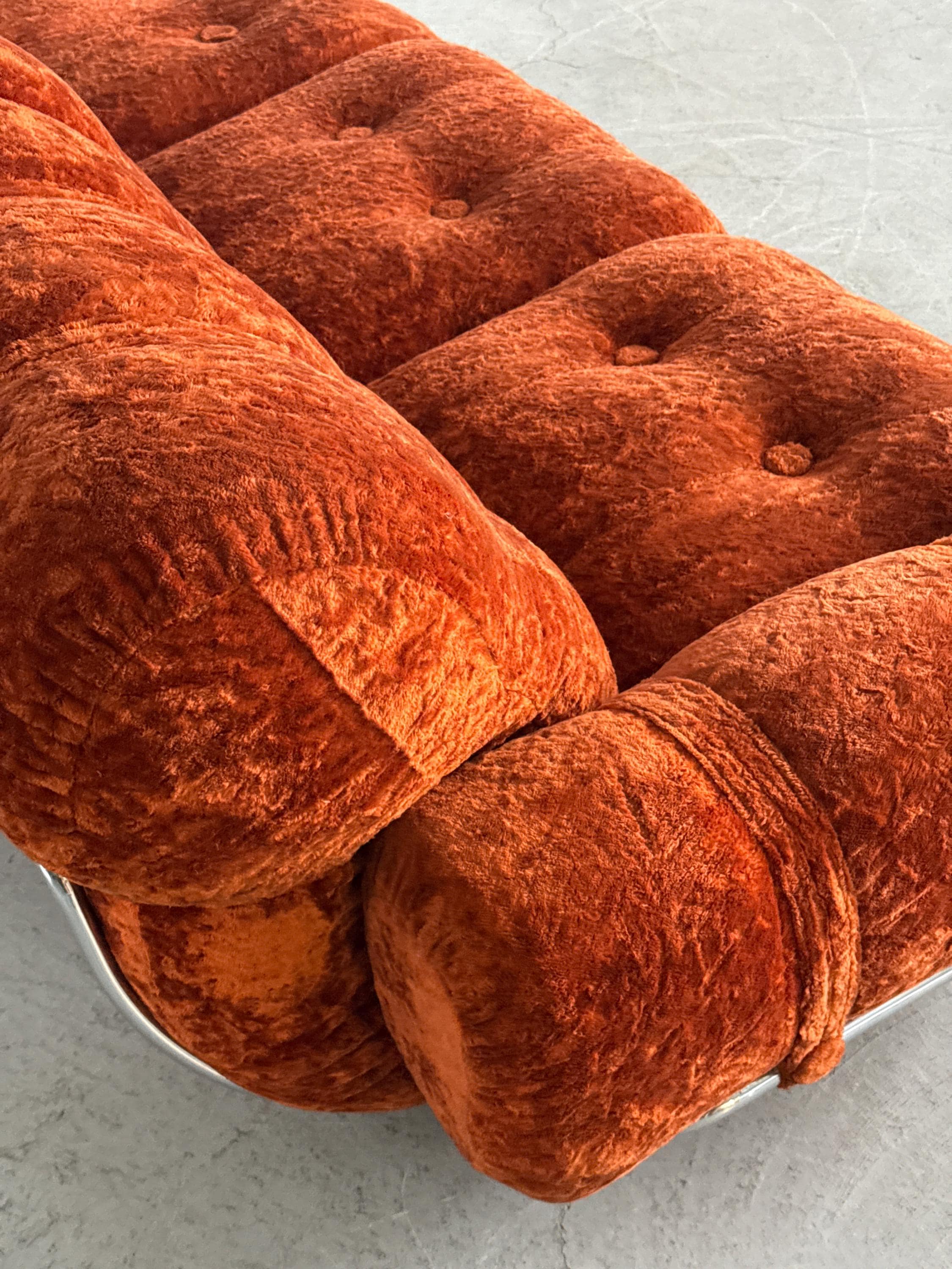 Space Age Rust-Orange Cloud Sofa
