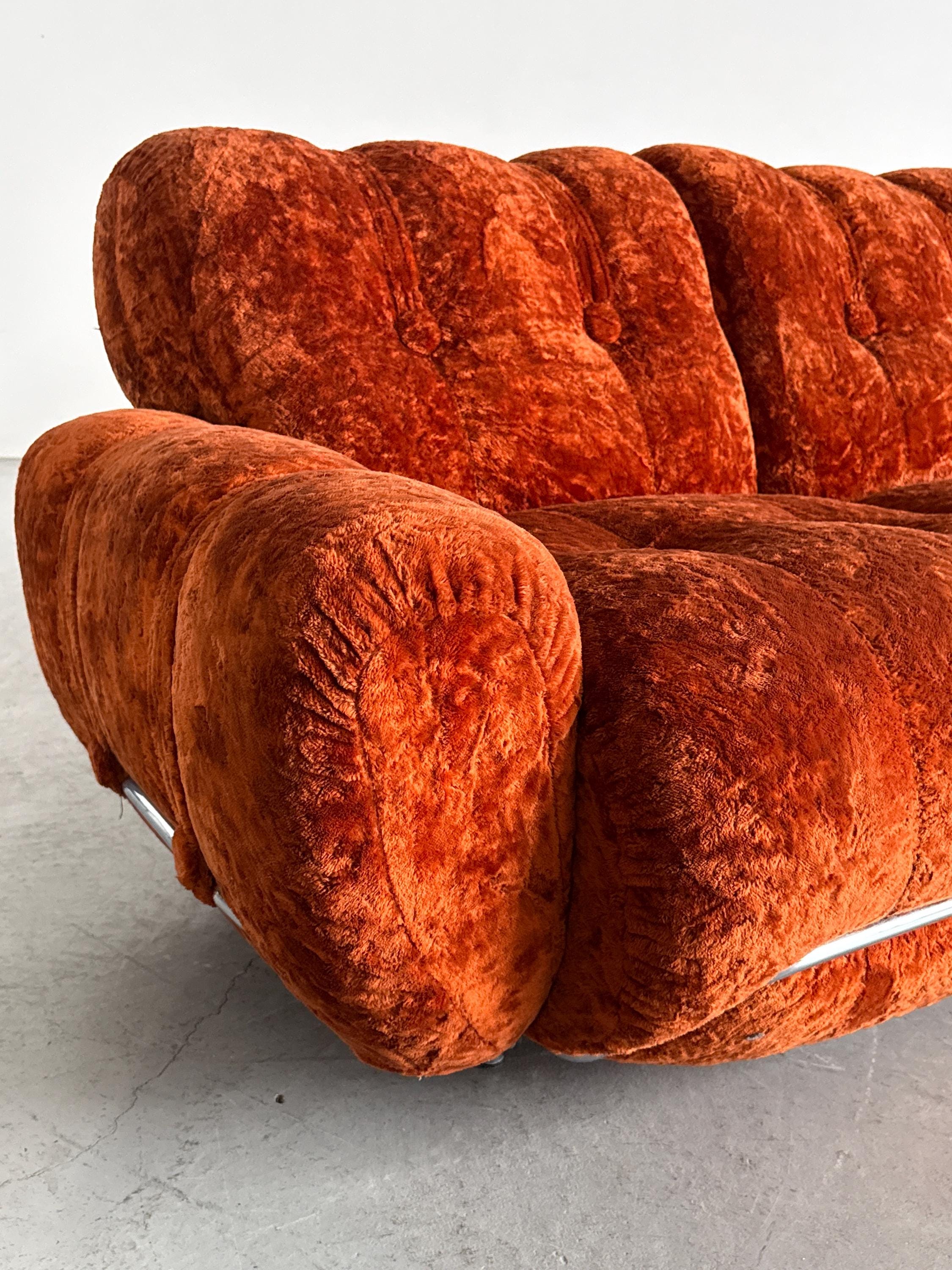 Space Age Rust-Orange Cloud Sofa