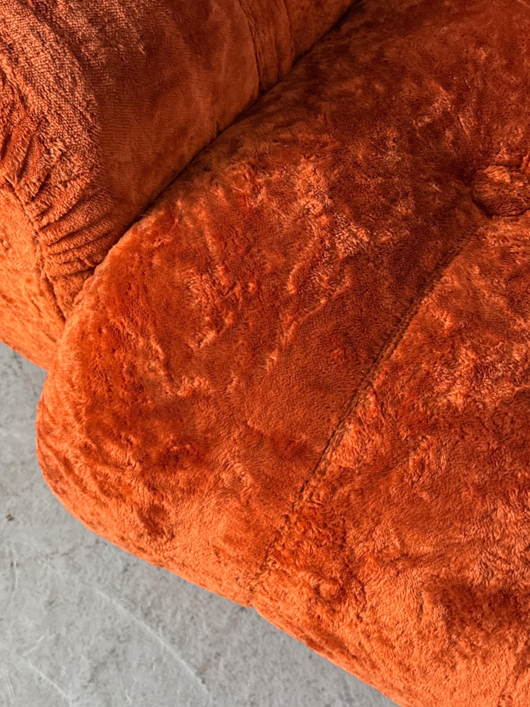Space Age Rust-Orange Cloud Sofa