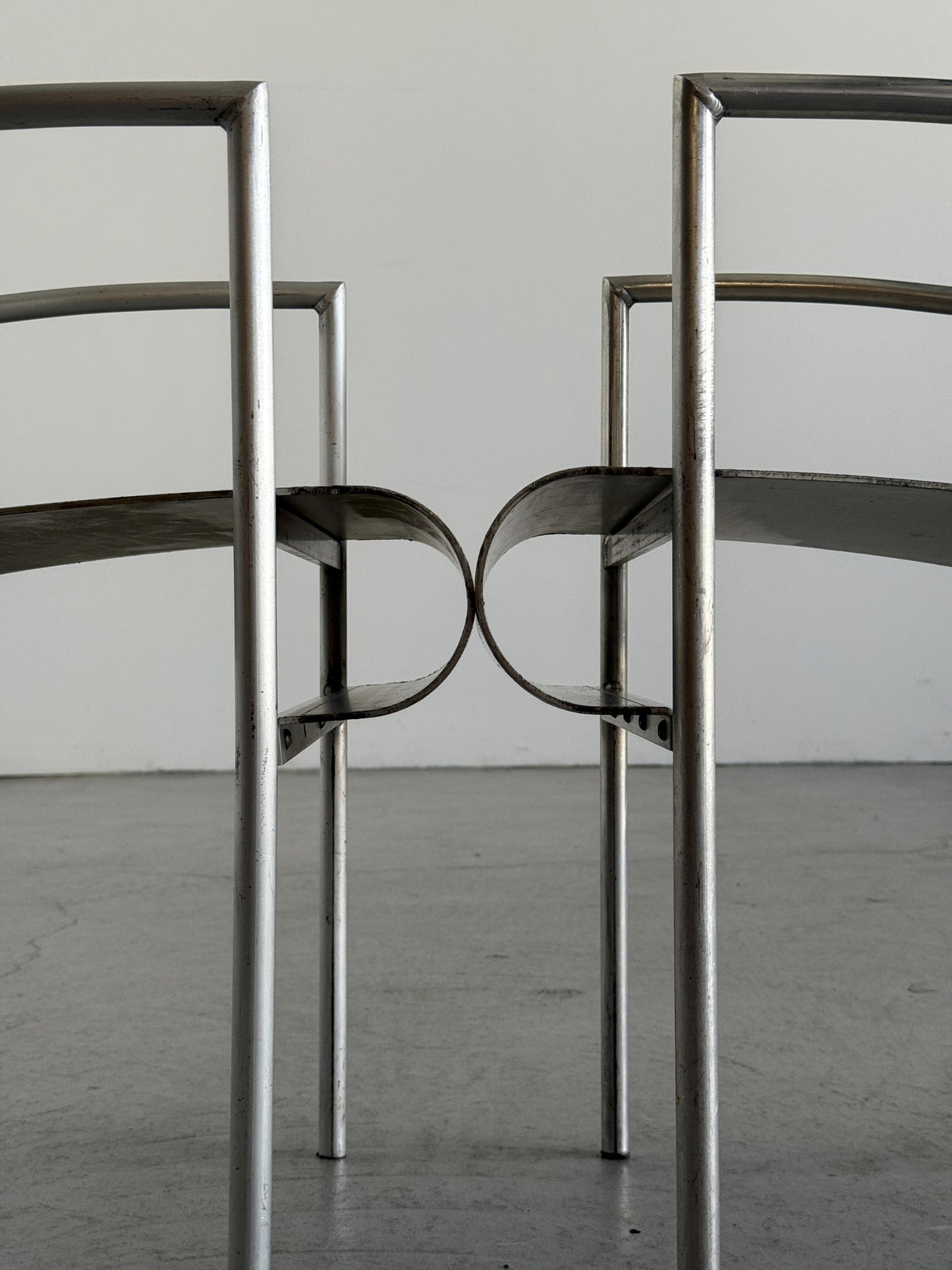 Aluminium Armchairs by Christian Duc for the Croixement Restaurant