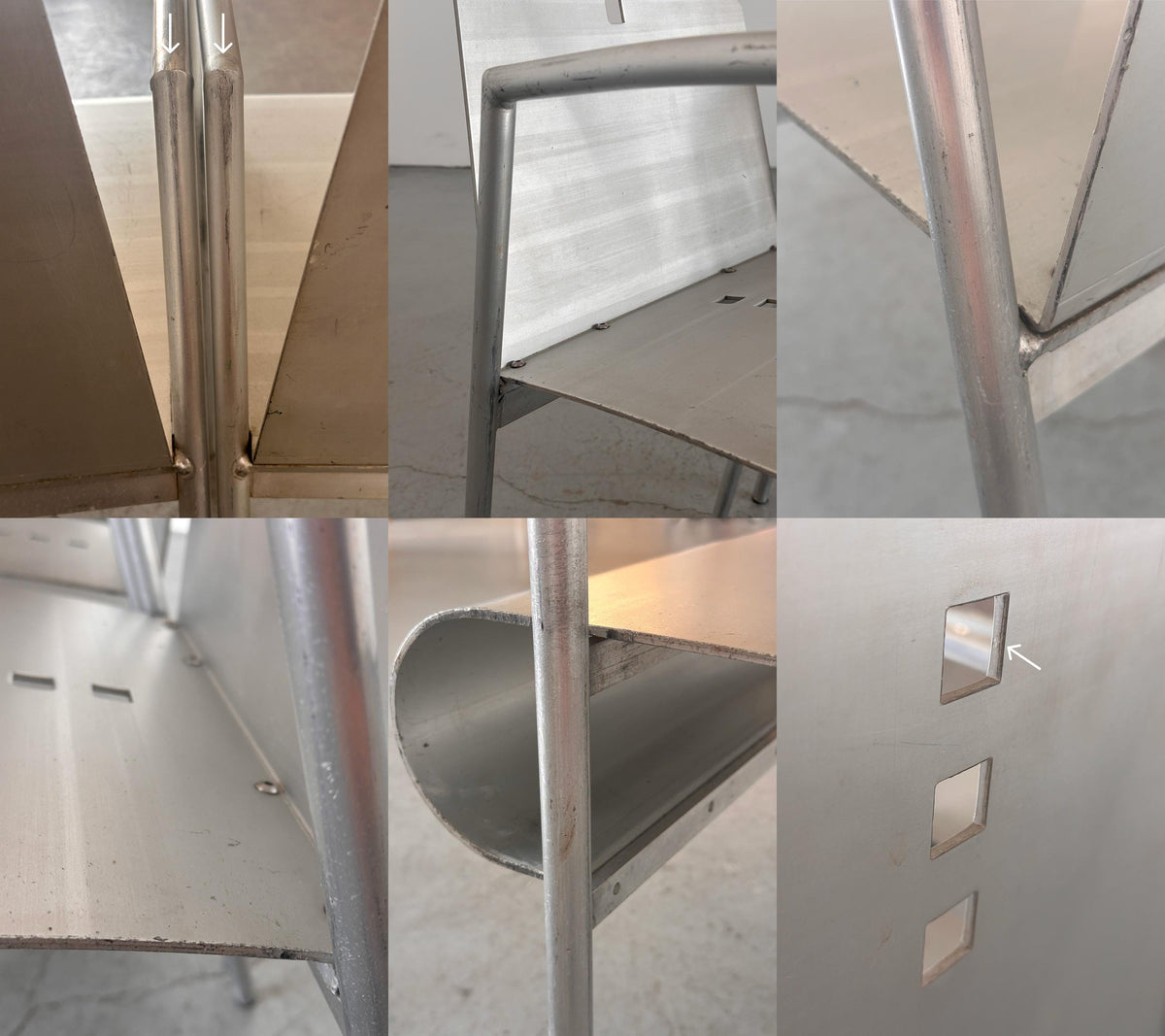 Aluminium Armchairs by Christian Duc for the Croixement Restaurant