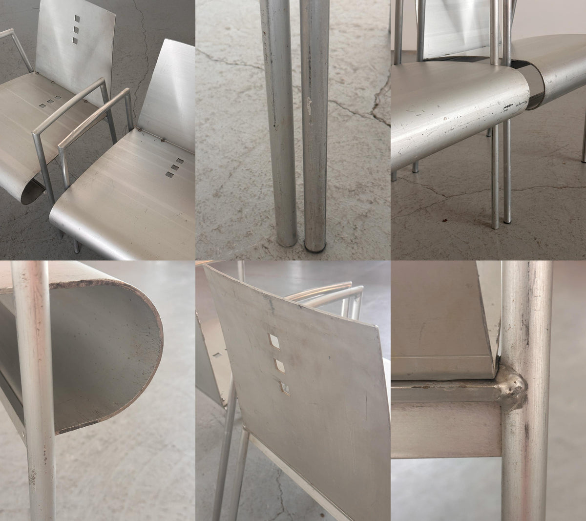 Aluminium Armchairs by Christian Duc for the Croixement Restaurant
