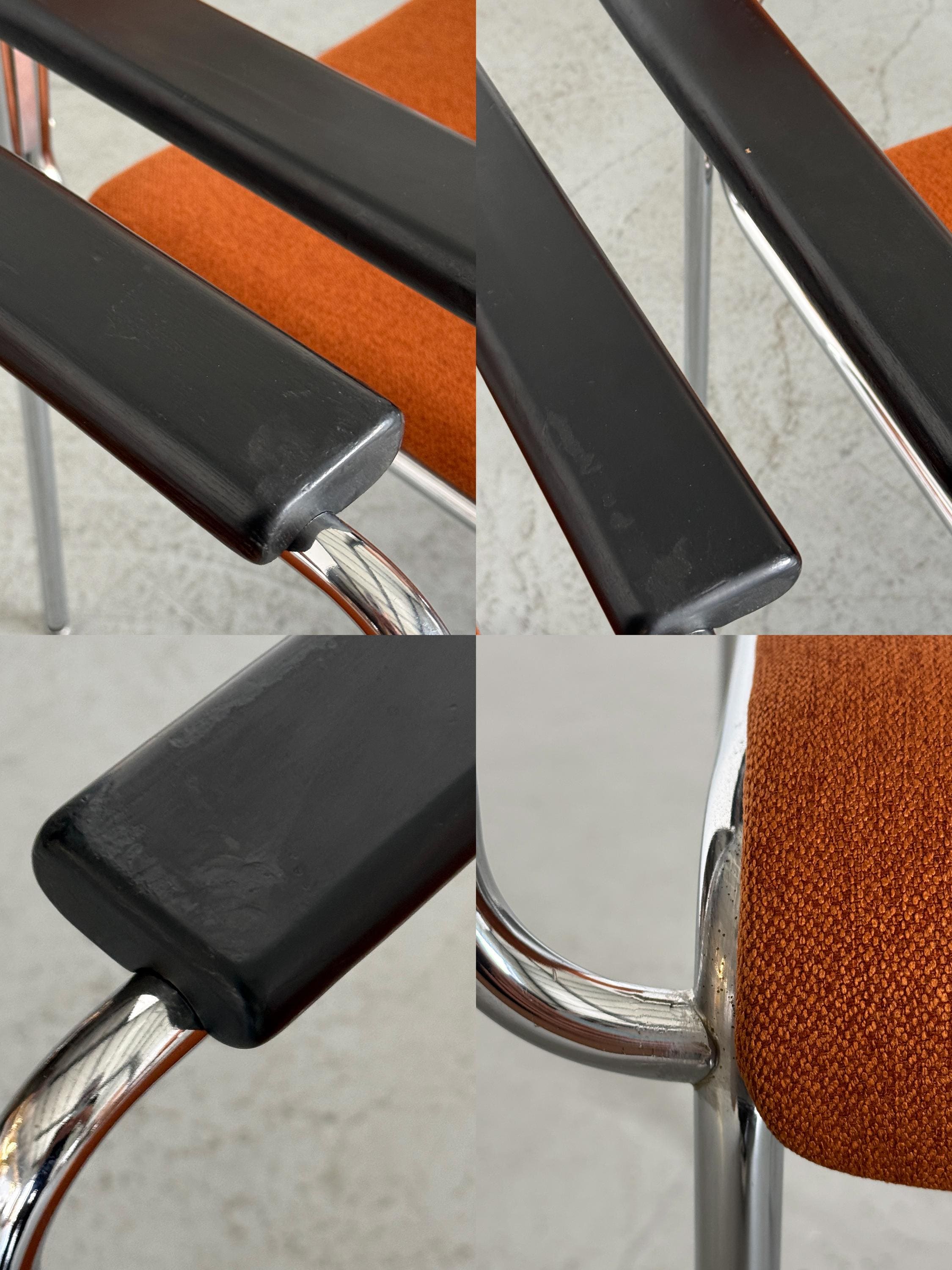 Mid-Century Tubular Steel Armchairs Attributed to Lammhults