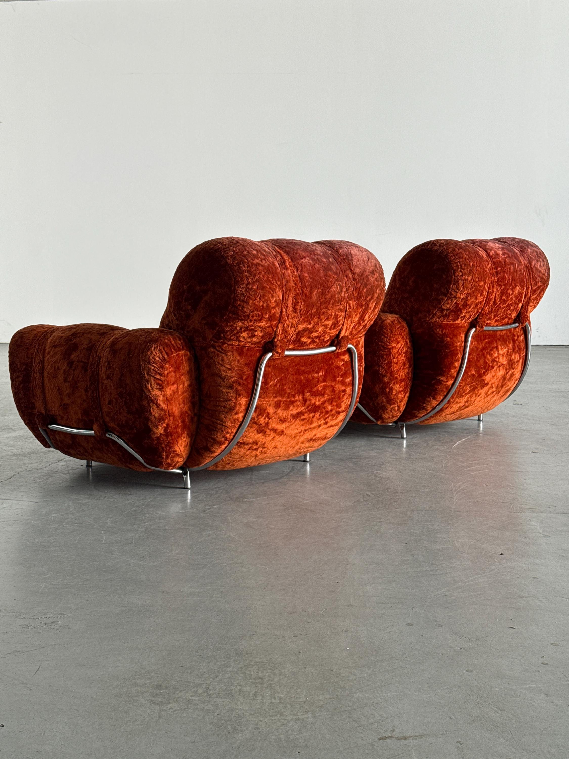 Space Age Rust-Orange Cloud Lounge Chairs