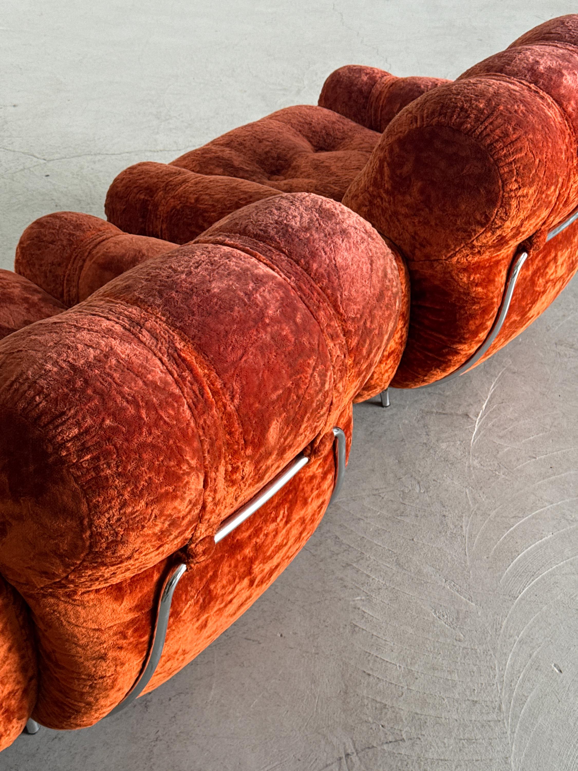 Space Age Rust-Orange Cloud Lounge Chairs
