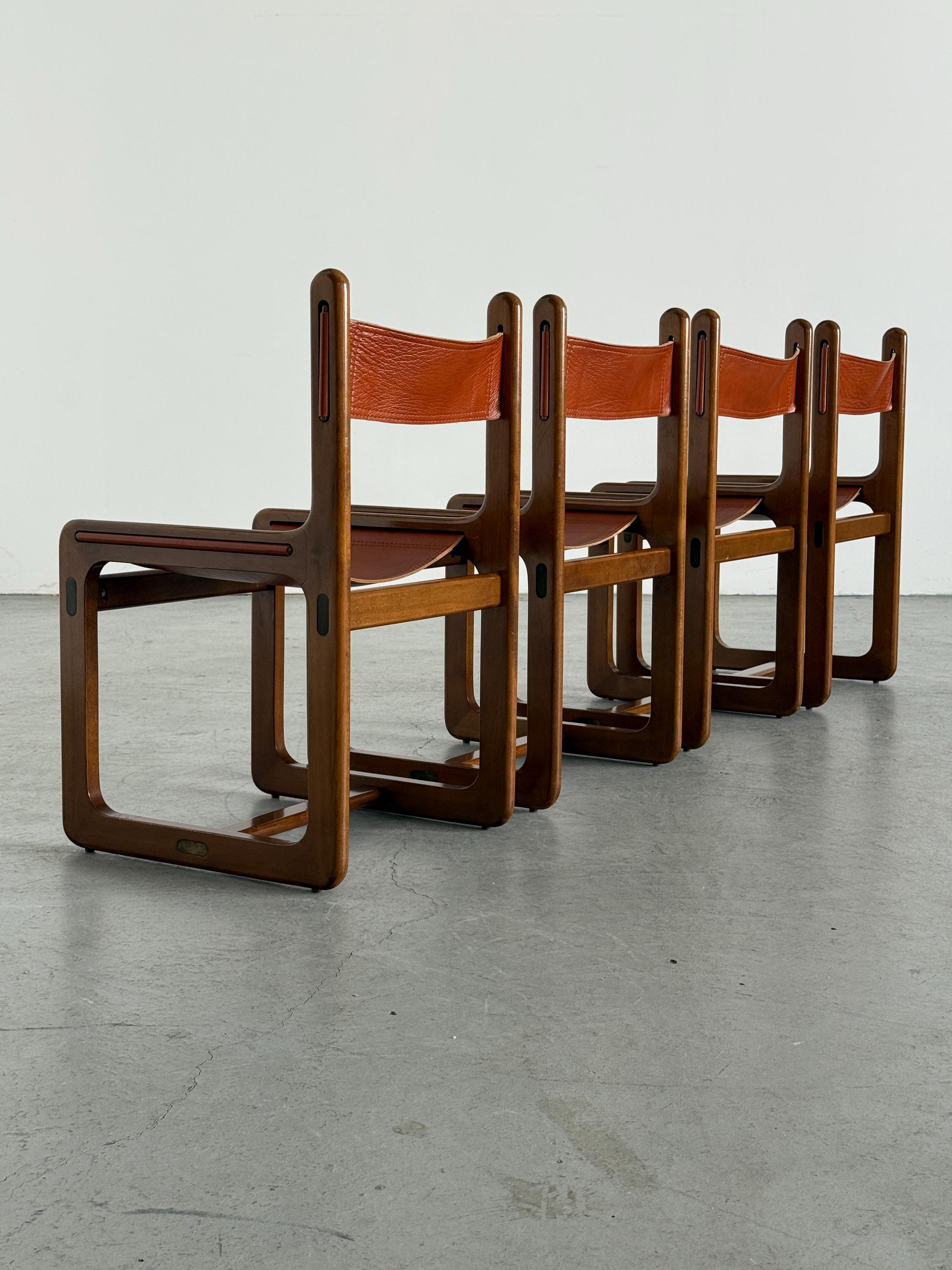 Leather Chairs Attributed to Gigi Radice & Pierangelo Gallotti