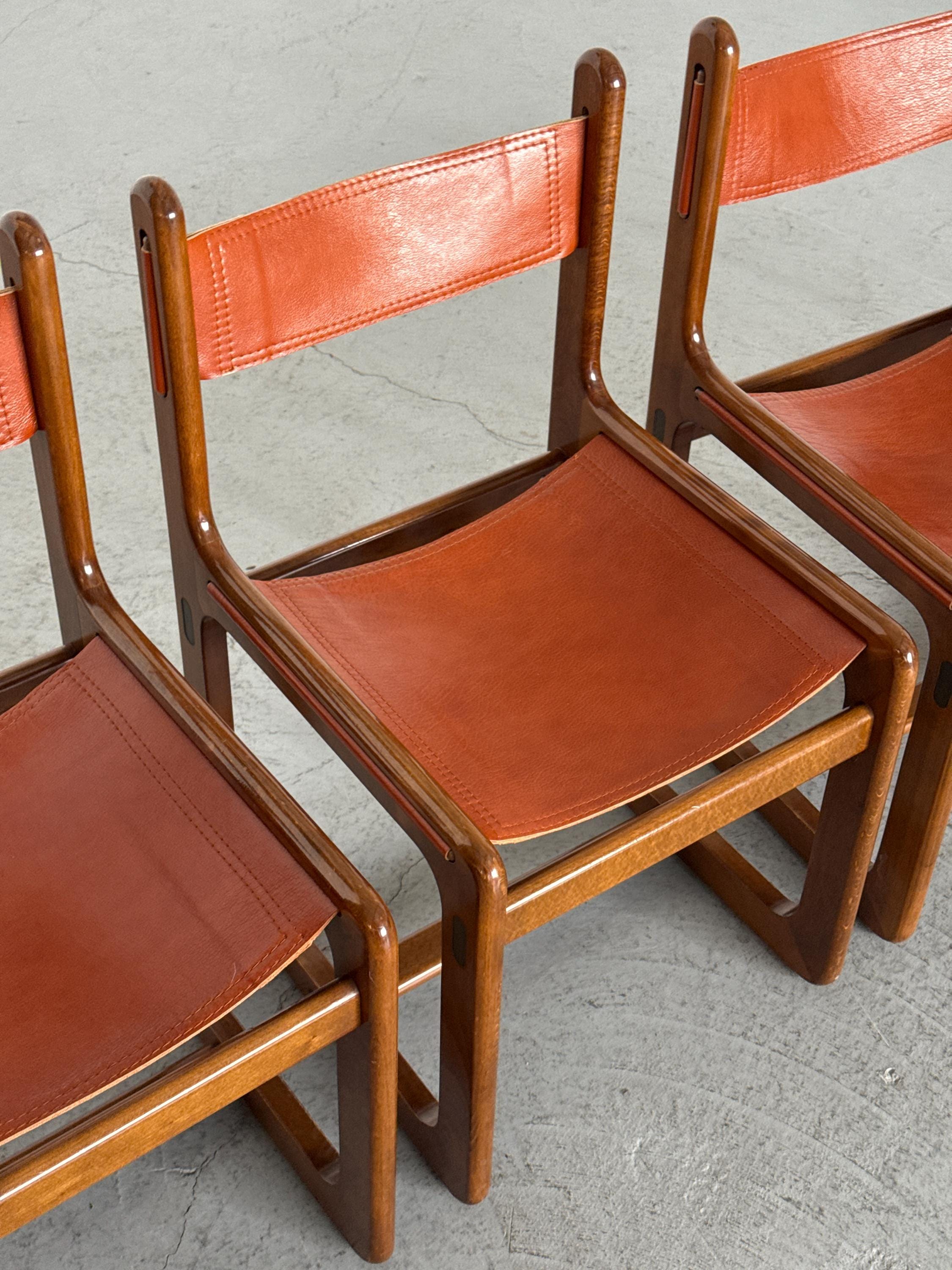 Leather Chairs Attributed to Gigi Radice & Pierangelo Gallotti