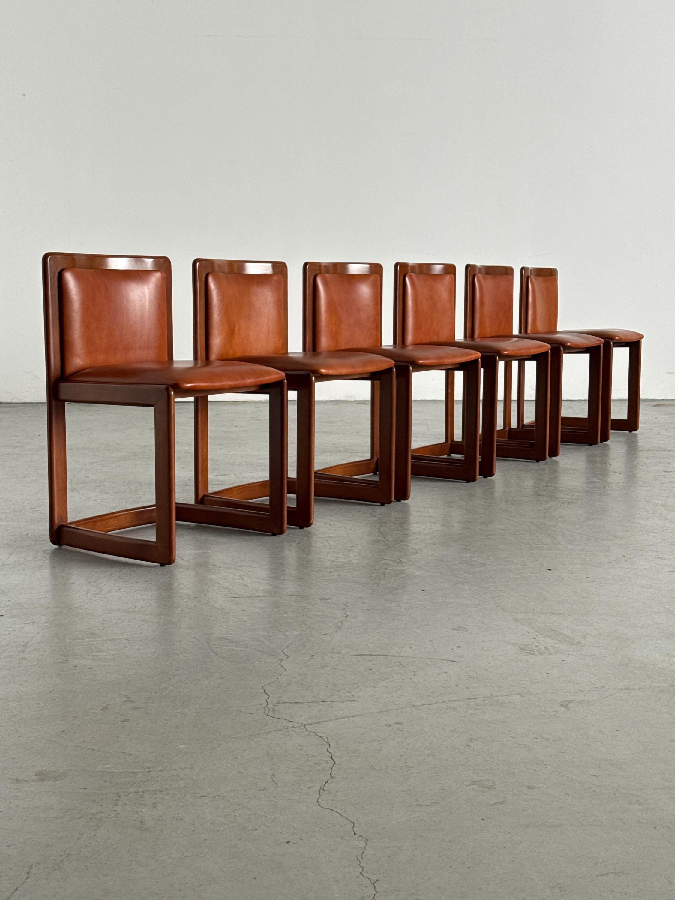 Modern Sculptural Leather Dining Chairs