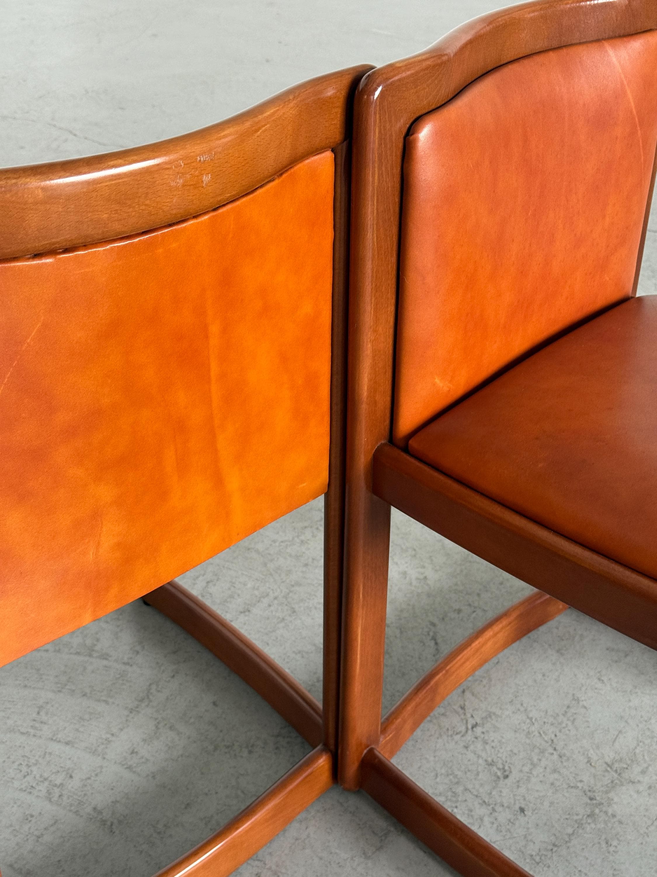 Modern Sculptural Leather Dining Chairs