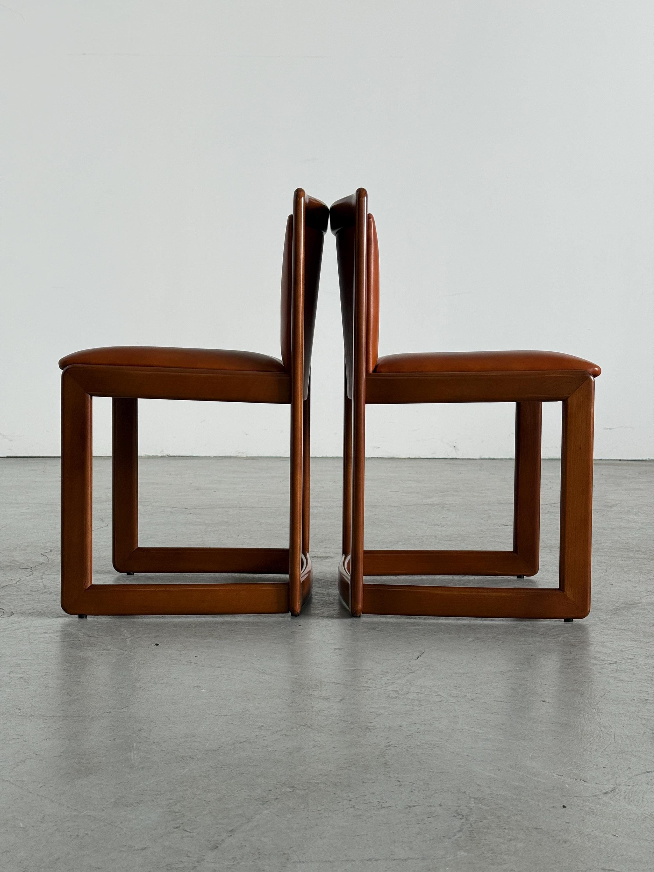 Modern Sculptural Leather Dining Chairs