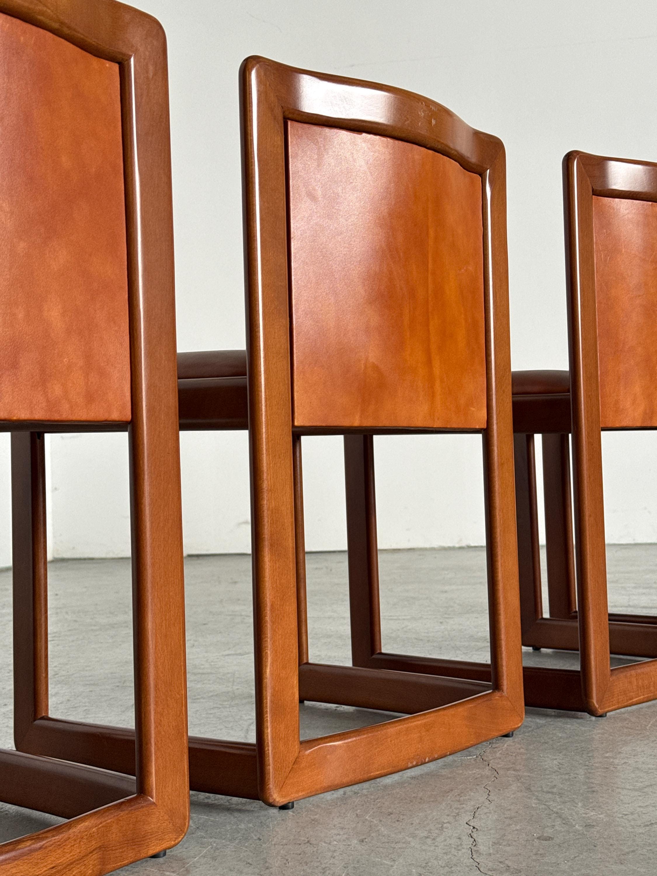 Modern Sculptural Leather Dining Chairs