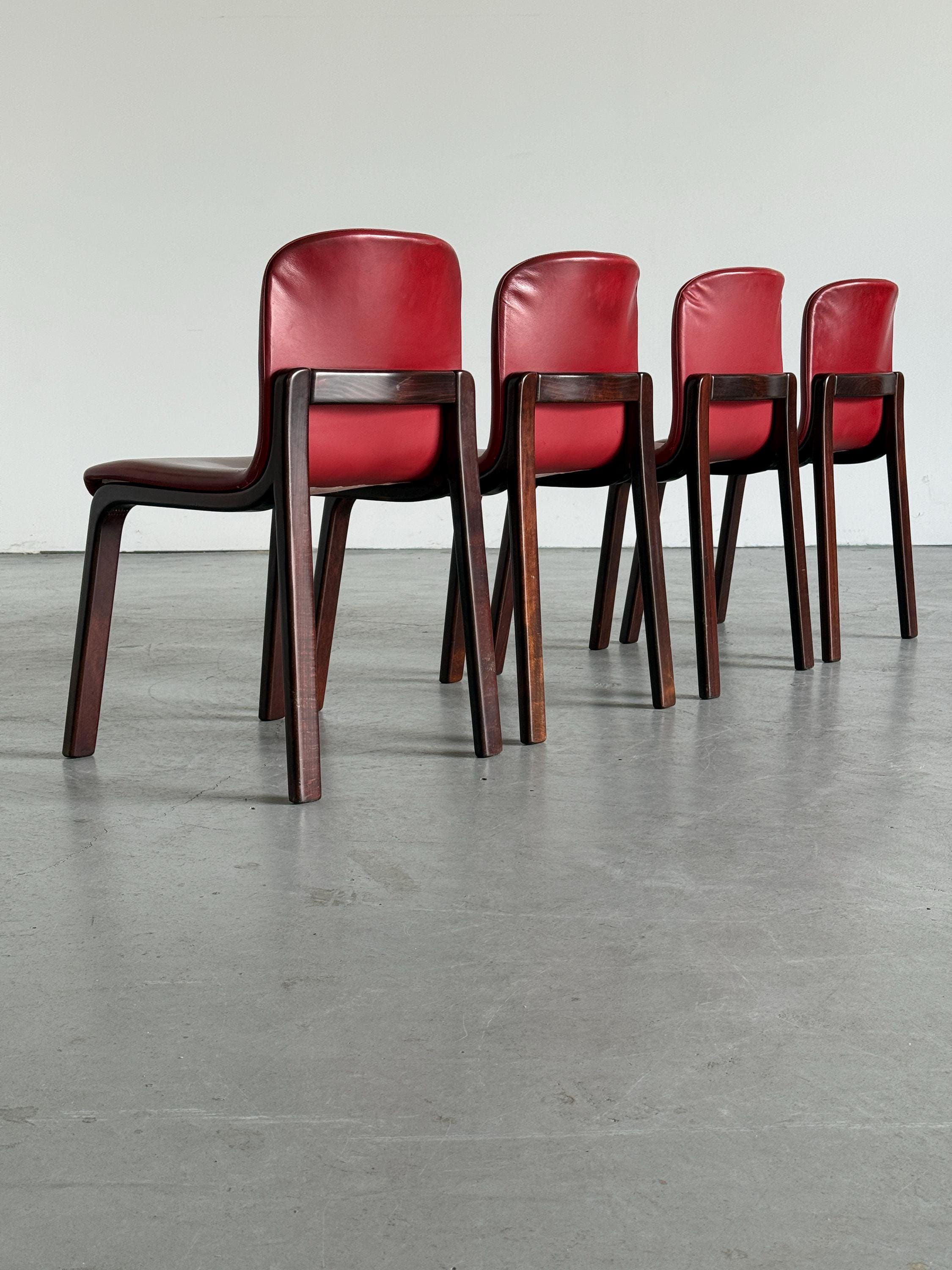 Italian Oxblood Leather Dining Chairs